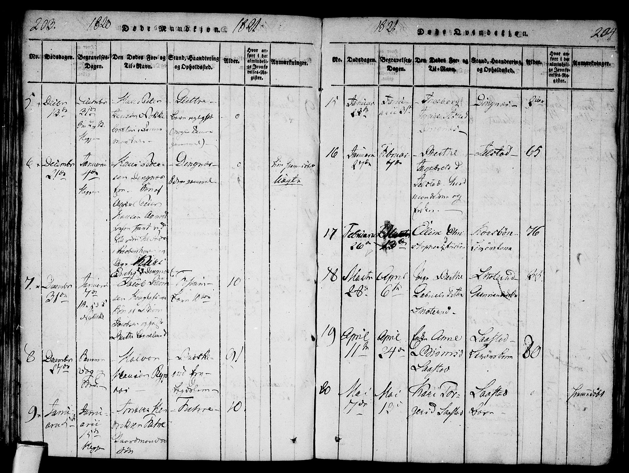 Modum kirkebøker, AV/SAKO-A-234/F/Fa/L0004: Parish register (official) no. 4, 1818-1824, p. 203-204