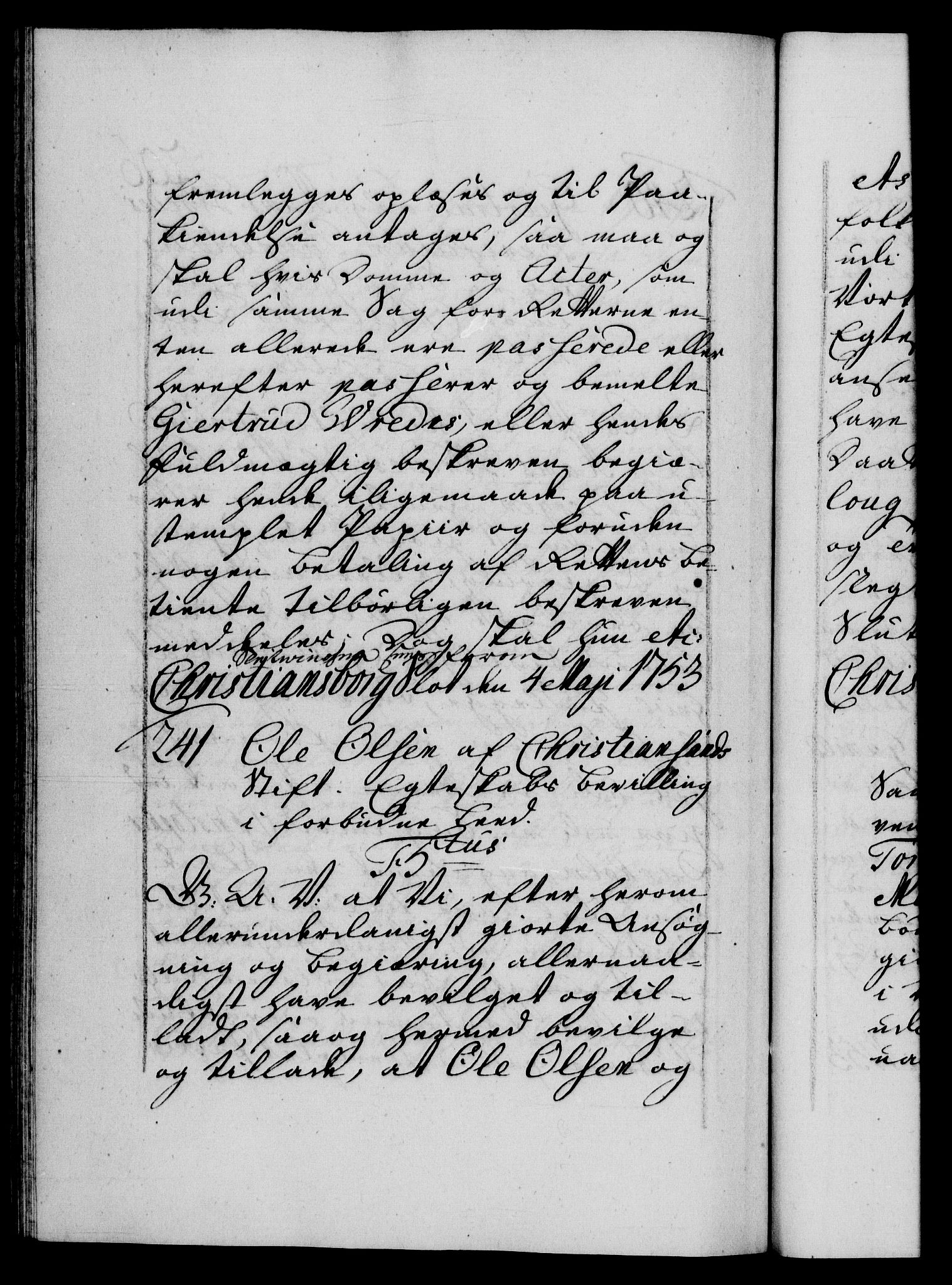 Danske Kanselli 1572-1799, AV/RA-EA-3023/F/Fc/Fca/Fcaa/L0038: Norske registre, 1753-1754, p. 206b