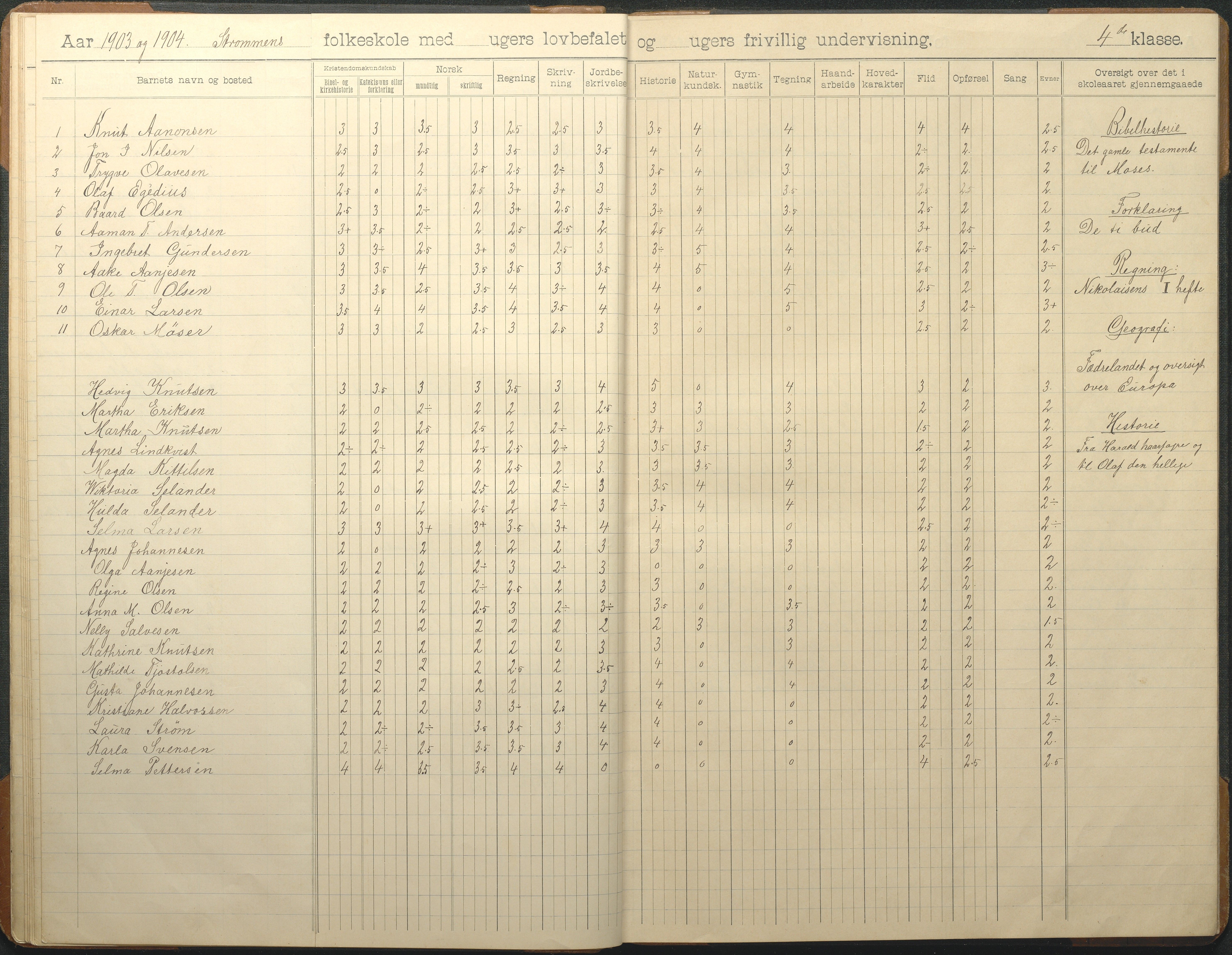 Øyestad kommune frem til 1979, AAKS/KA0920-PK/06/06G/L0010: Skoleprotokoll, 1902-1910