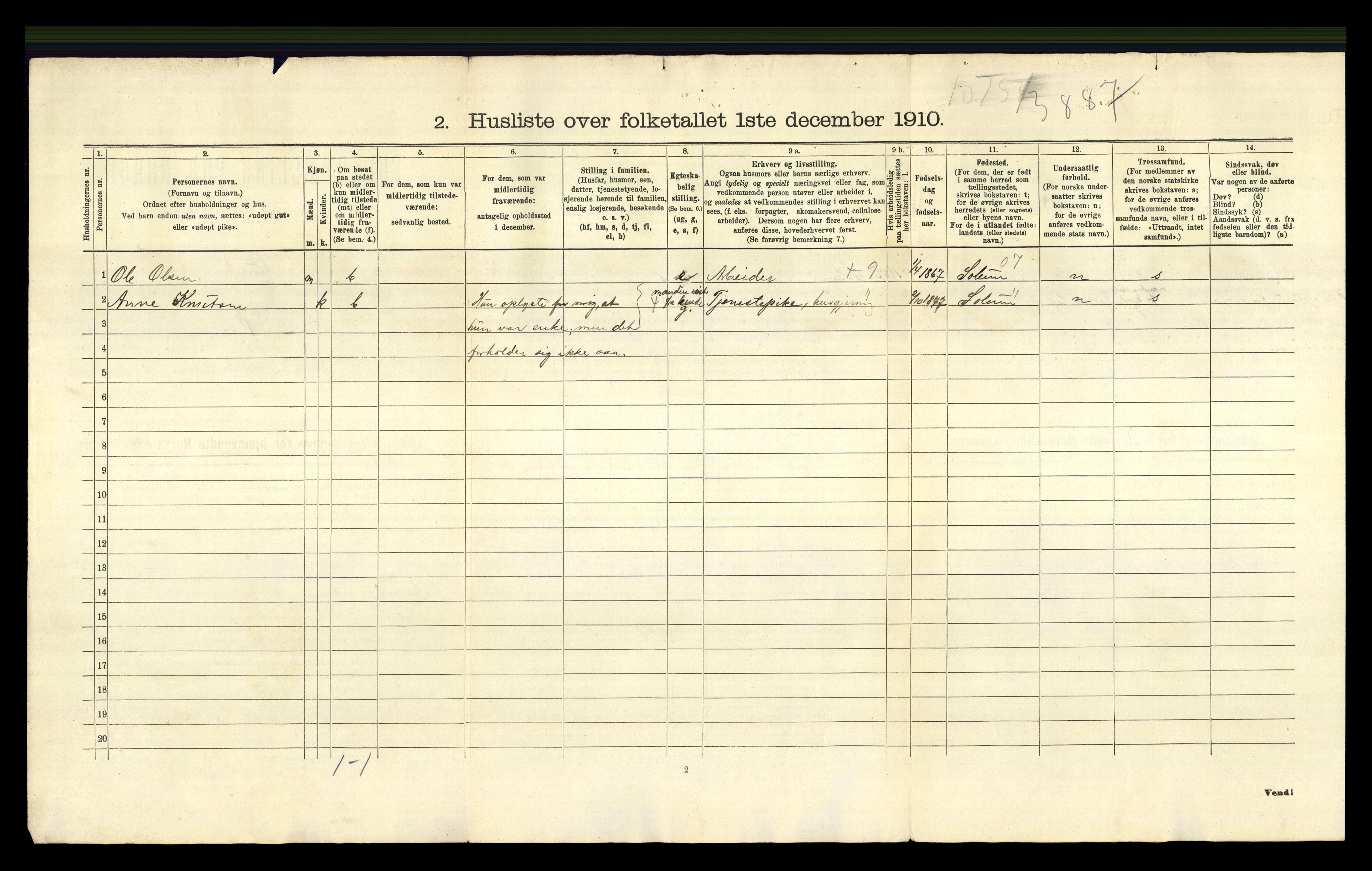 RA, 1910 census for Bamble, 1910, p. 53