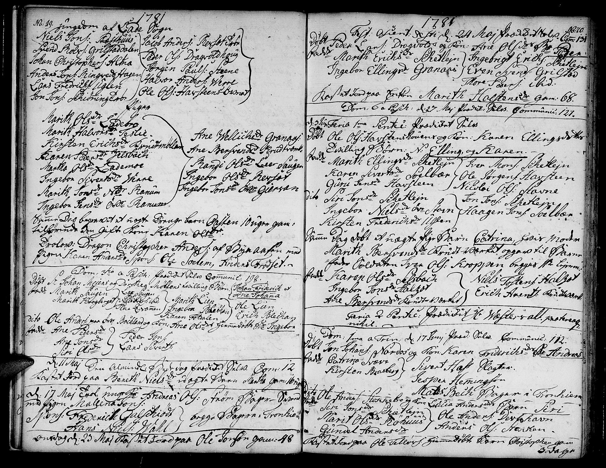 Ministerialprotokoller, klokkerbøker og fødselsregistre - Sør-Trøndelag, SAT/A-1456/604/L0180: Parish register (official) no. 604A01, 1780-1797, p. 19-20