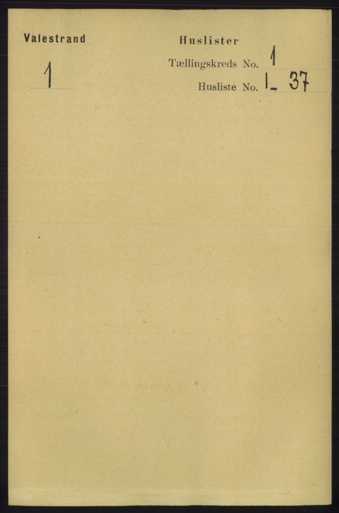 RA, 1891 census for 1217 Valestrand, 1891, p. 15