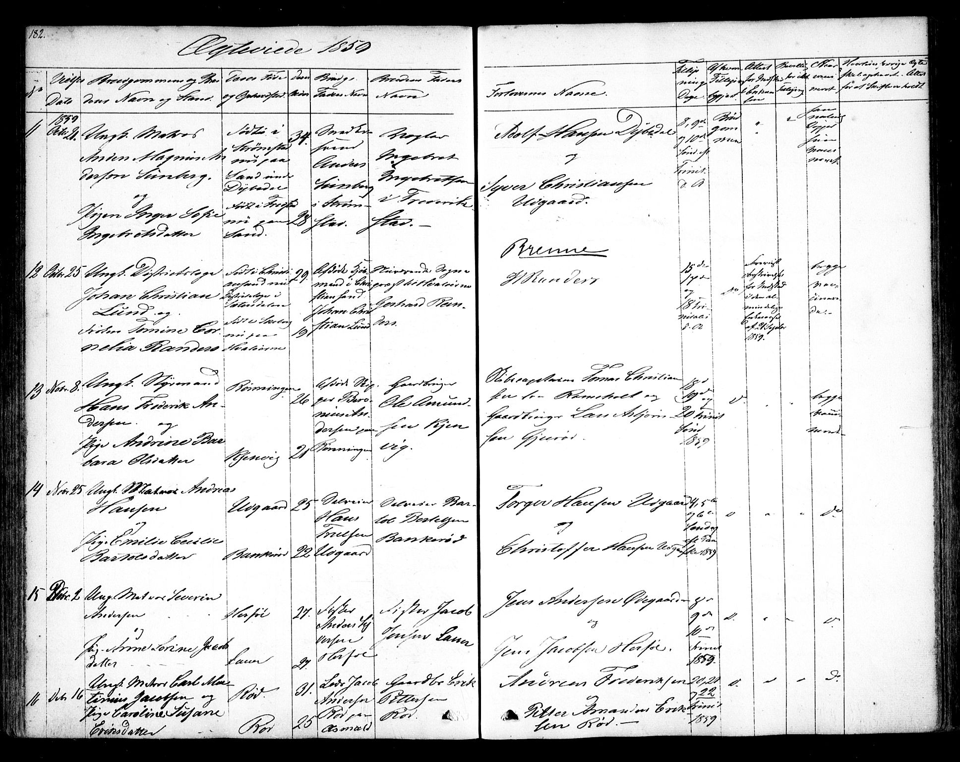 Hvaler prestekontor Kirkebøker, SAO/A-2001/F/Fa/L0006: Parish register (official) no. I 6, 1846-1863, p. 182
