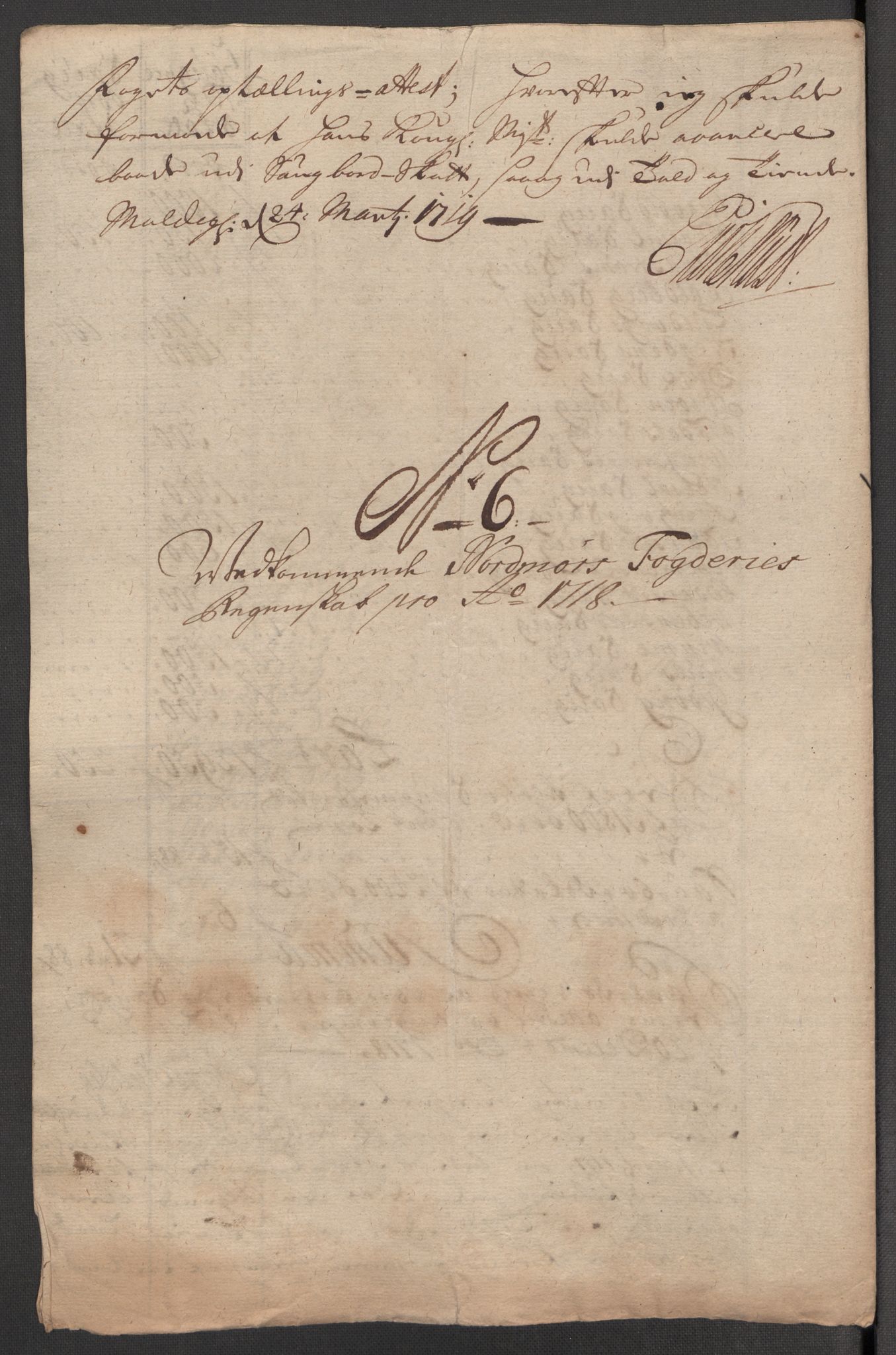 Rentekammeret inntil 1814, Reviderte regnskaper, Fogderegnskap, RA/EA-4092/R56/L3751: Fogderegnskap Nordmøre, 1718, p. 113