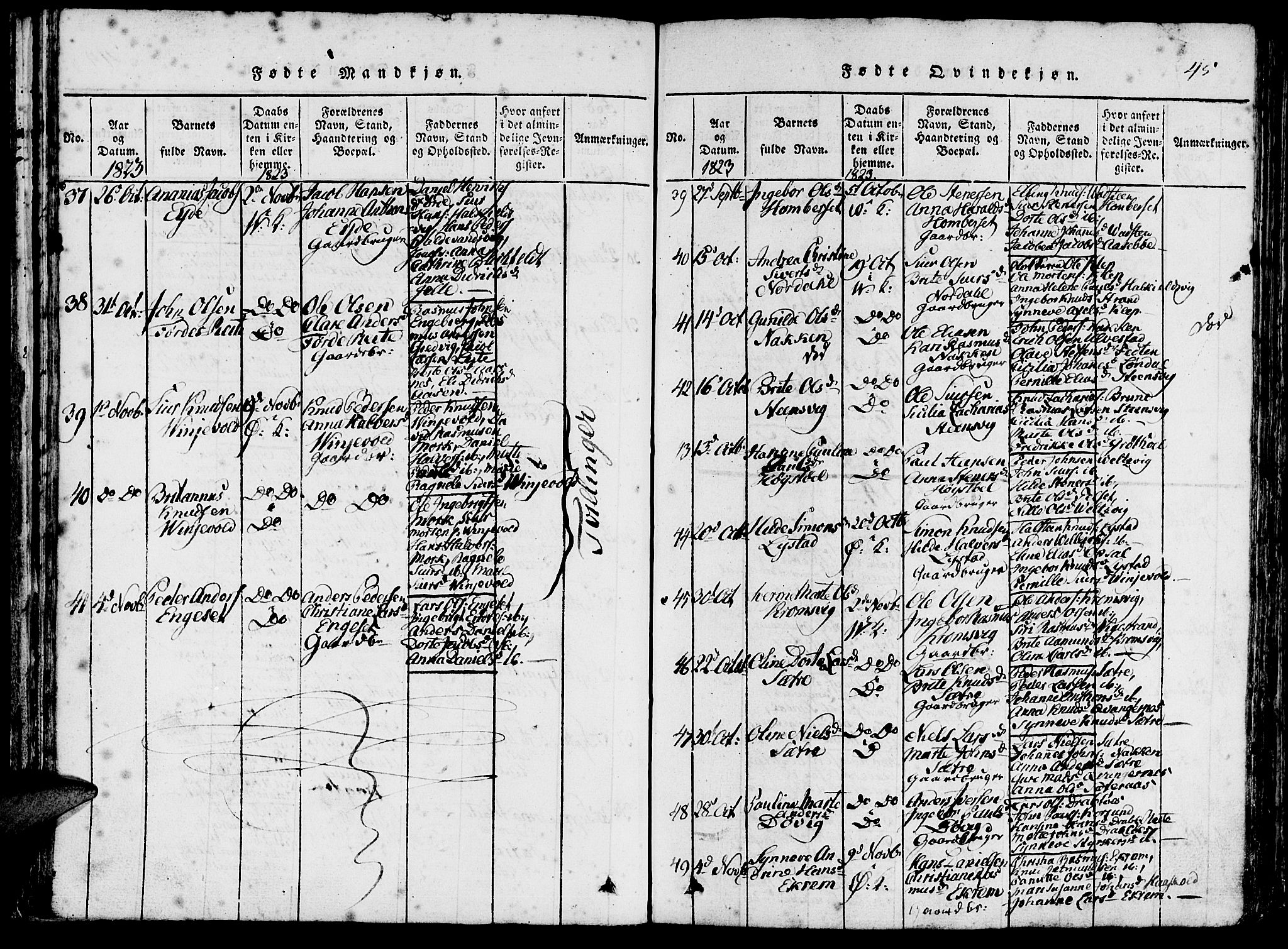 Ministerialprotokoller, klokkerbøker og fødselsregistre - Møre og Romsdal, AV/SAT-A-1454/511/L0138: Parish register (official) no. 511A05, 1817-1832, p. 45