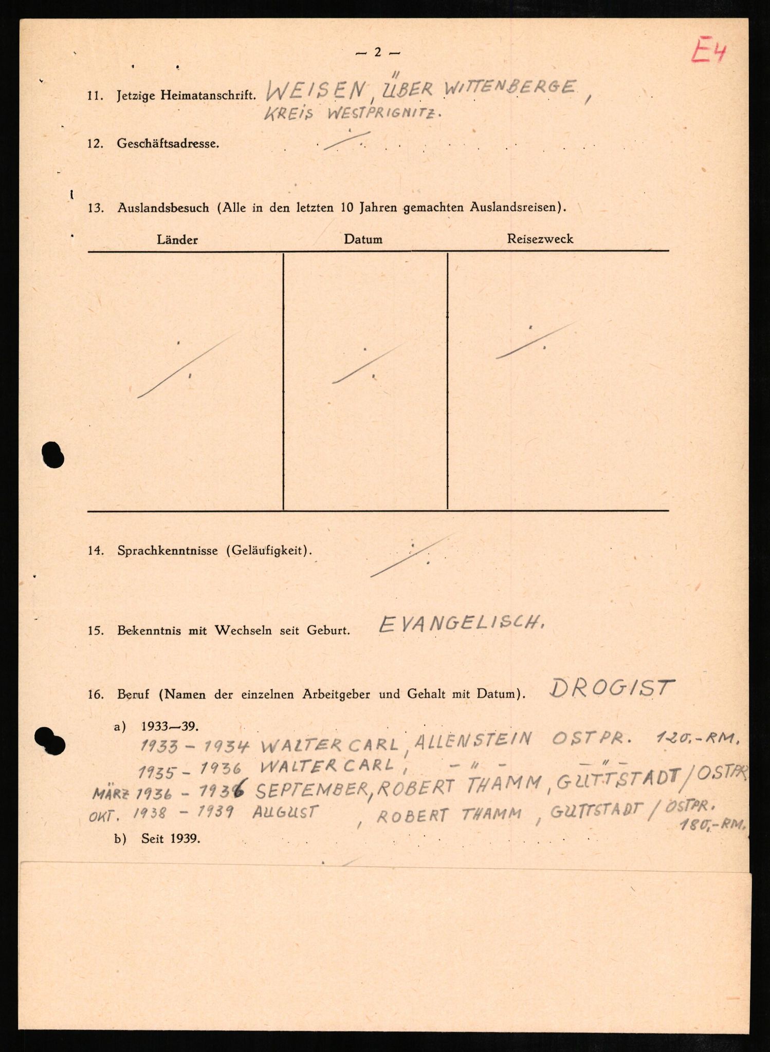 Forsvaret, Forsvarets overkommando II, RA/RAFA-3915/D/Db/L0007: CI Questionaires. Tyske okkupasjonsstyrker i Norge. Tyskere., 1945-1946, p. 211