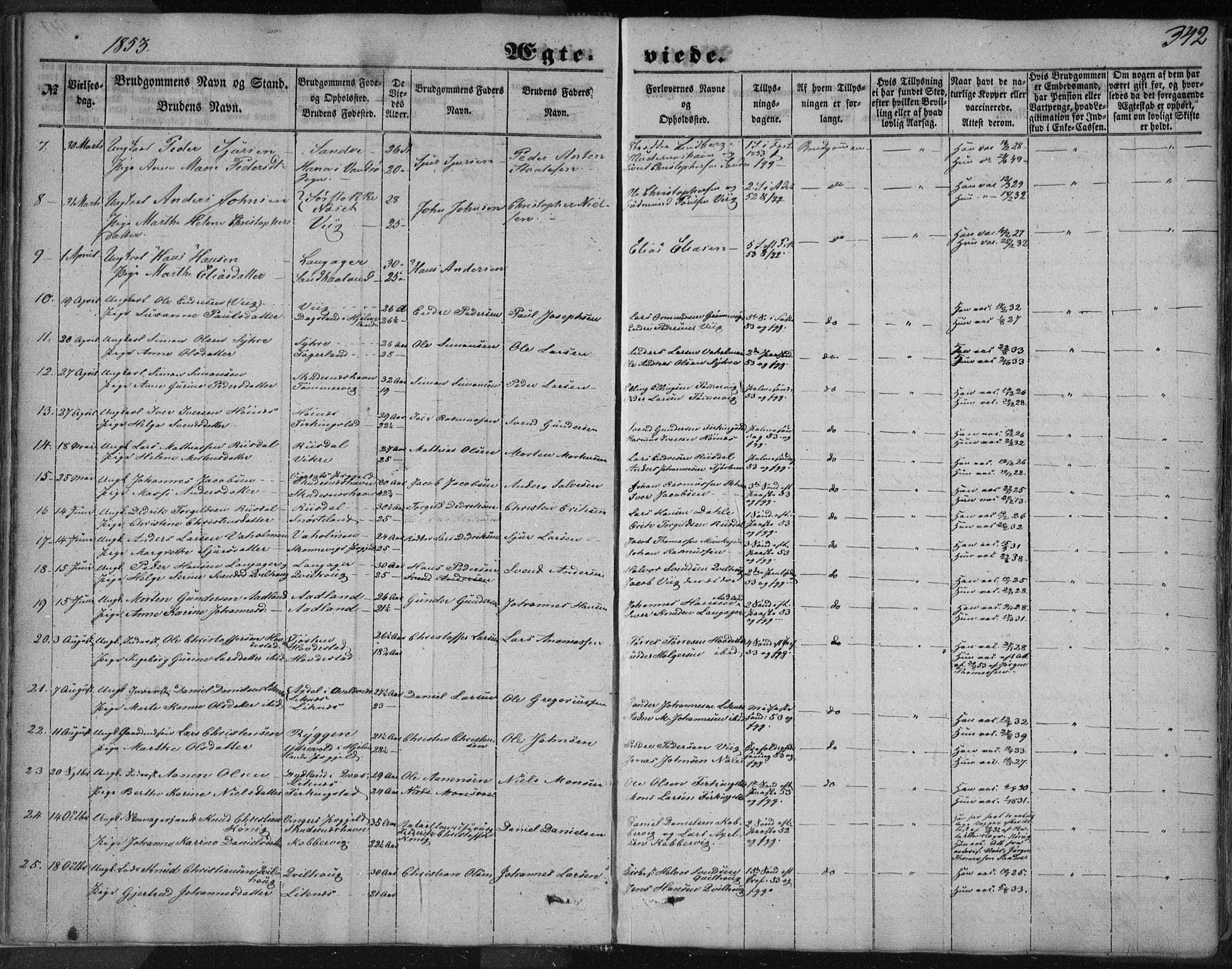 Skudenes sokneprestkontor, AV/SAST-A -101849/H/Ha/Haa/L0005: Parish register (official) no. A 3.2, 1847-1863, p. 342