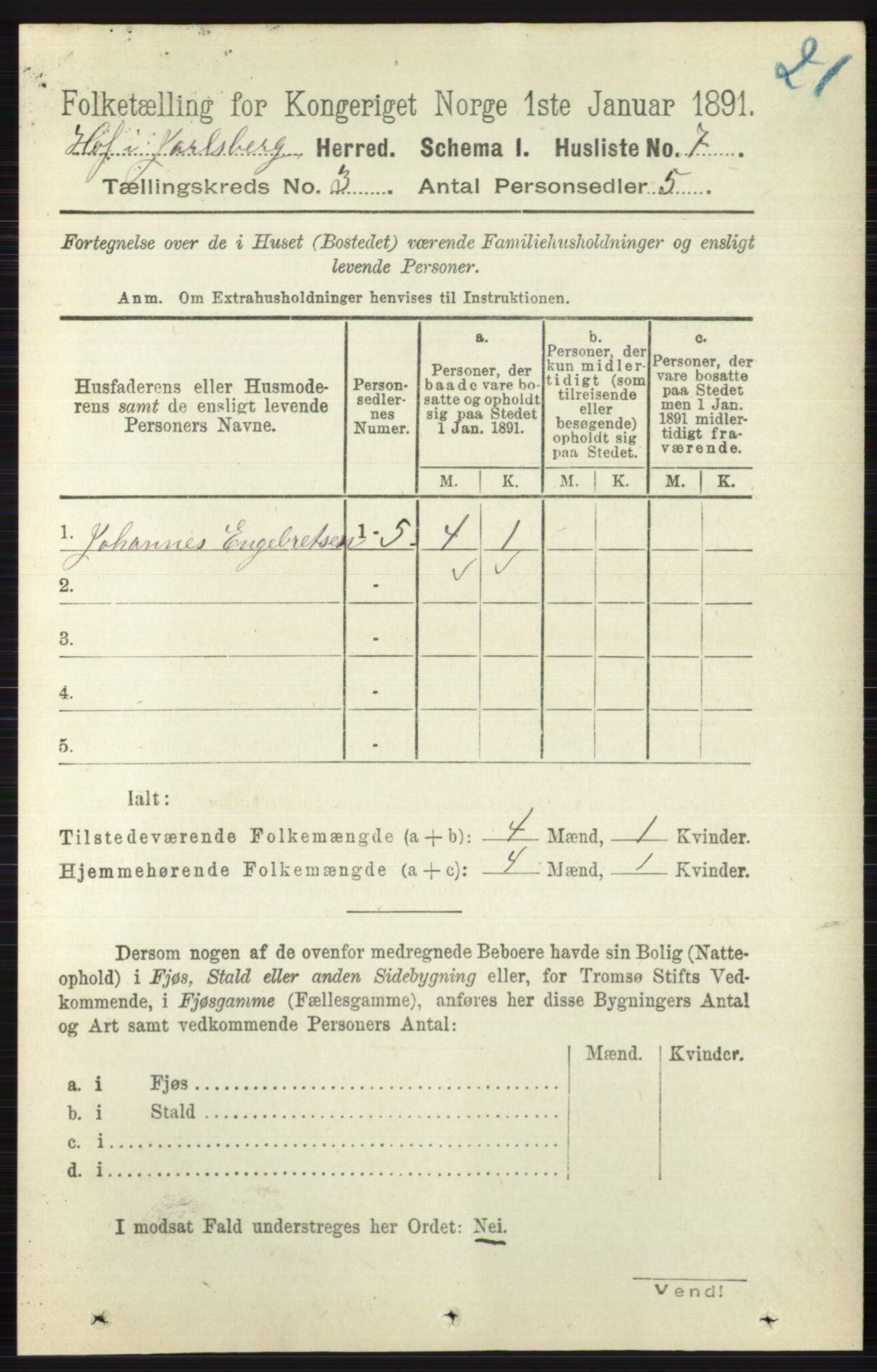 RA, 1891 census for 0714 Hof, 1891, p. 851