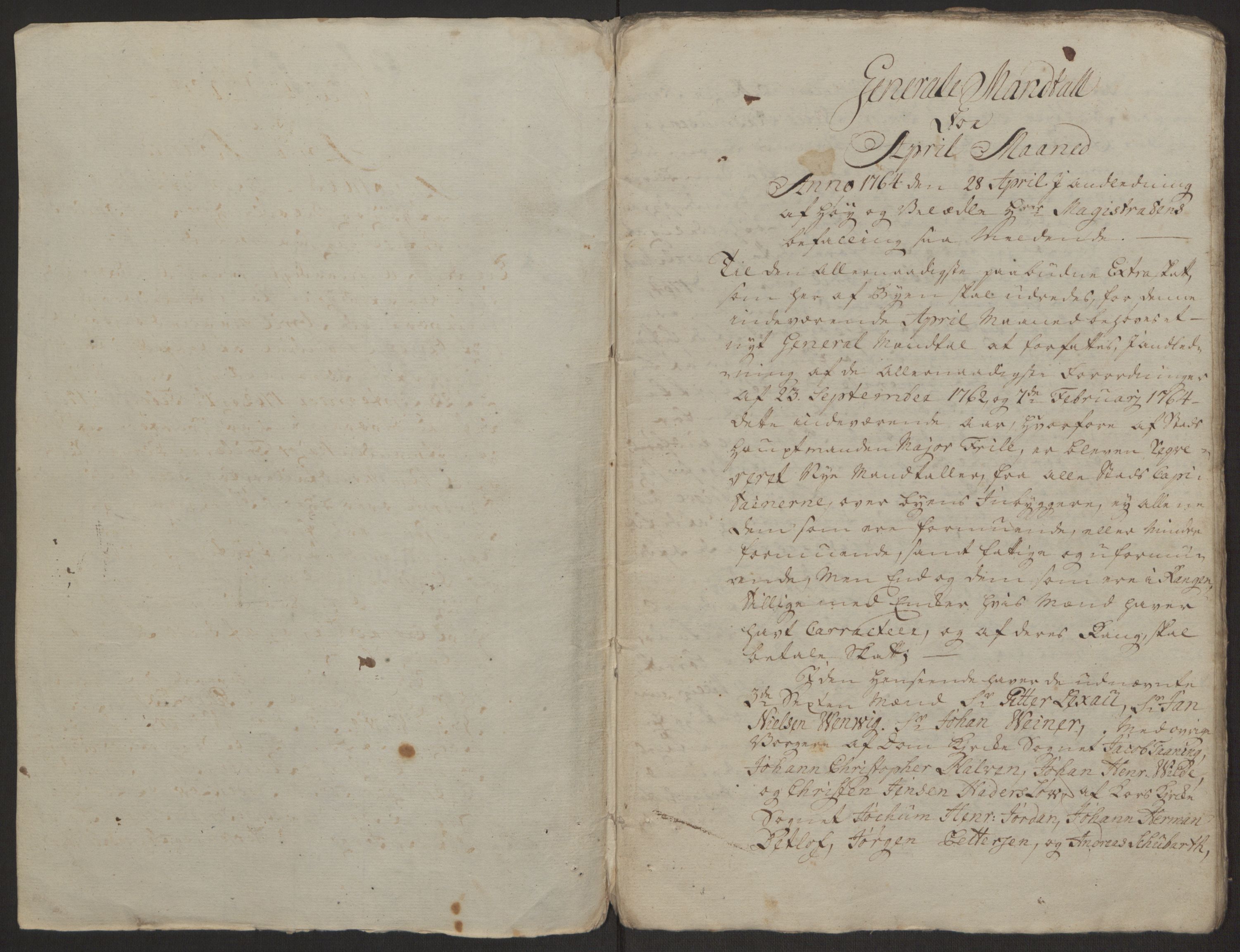 Rentekammeret inntil 1814, Reviderte regnskaper, Byregnskaper, AV/RA-EA-4066/R/Rp/L0367/0001: [P21] Kontribusjonsregnskap / Ekstraskatt, 1764, p. 242