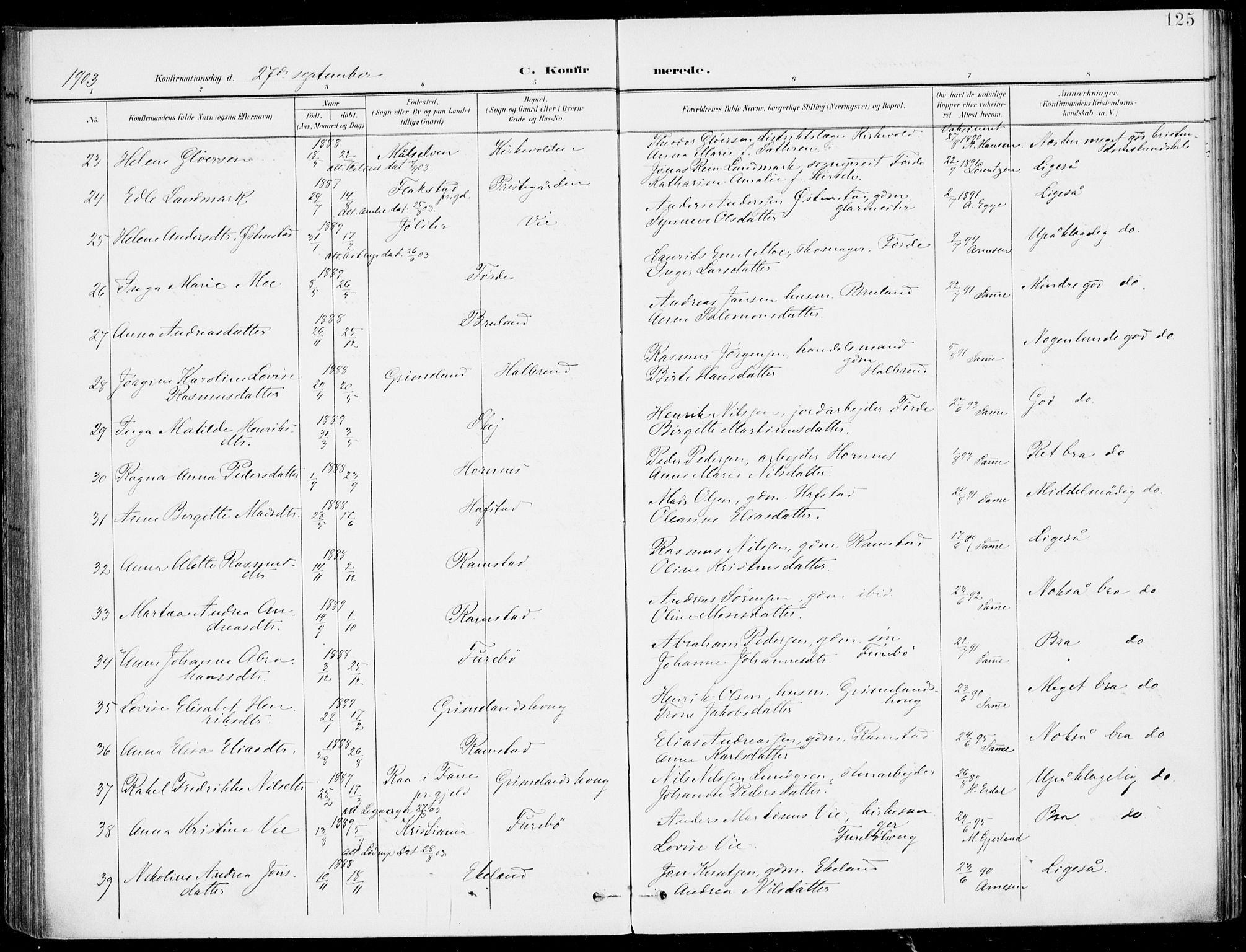 Førde sokneprestembete, SAB/A-79901/H/Haa/Haab/L0002: Parish register (official) no. B  2, 1899-1920, p. 125