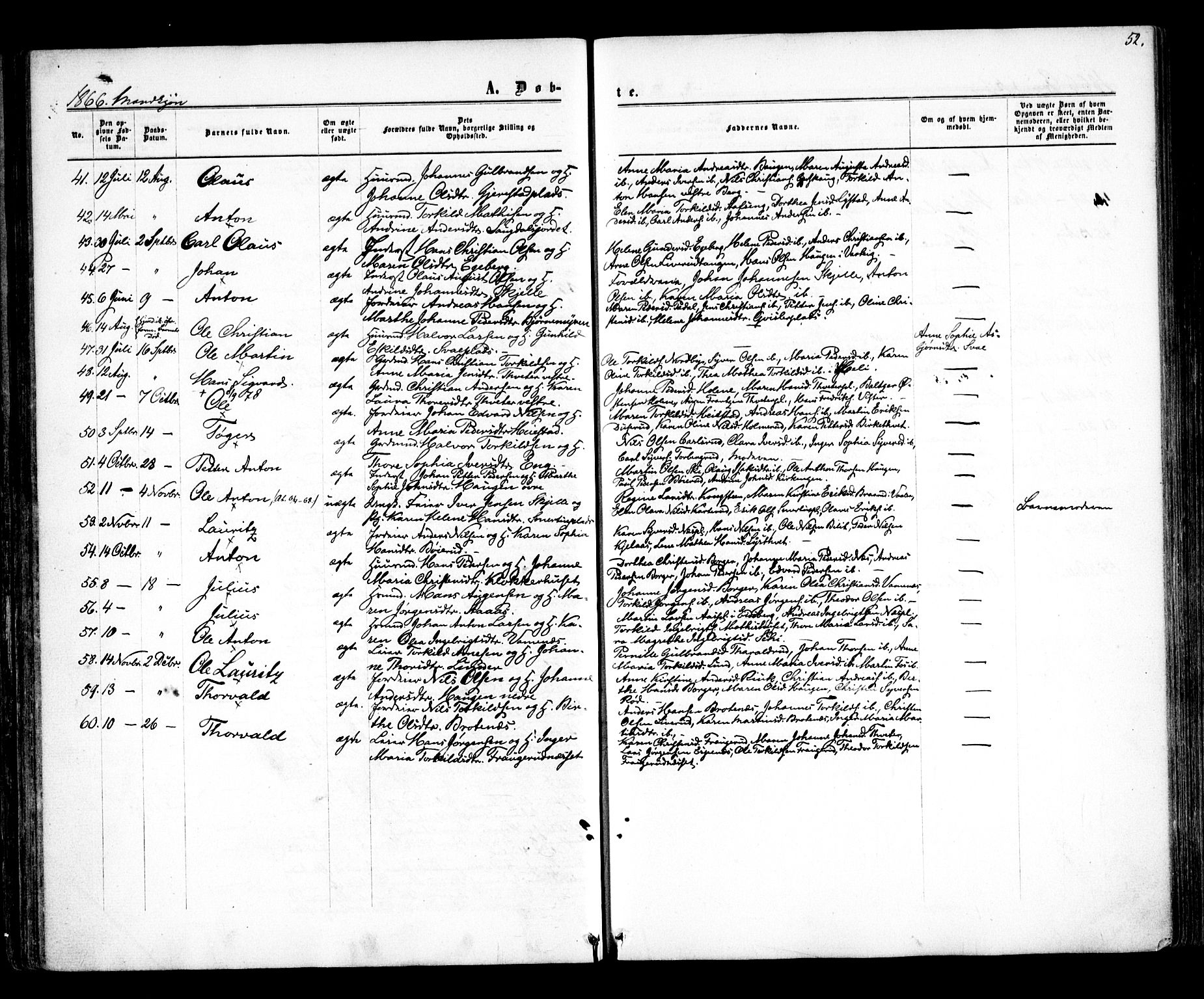Skiptvet prestekontor Kirkebøker, SAO/A-20009/F/Fa/L0007: Parish register (official) no. 7, 1861-1866, p. 52