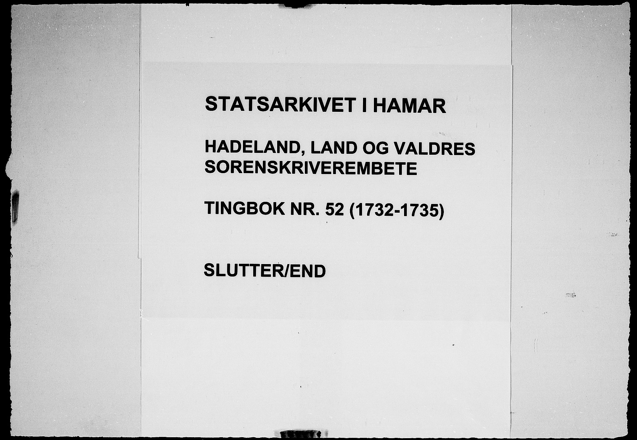 Hadeland, Land og Valdres sorenskriveri, AV/SAH-TING-028/G/Gb/L0052: Tingbok, 1732-1735