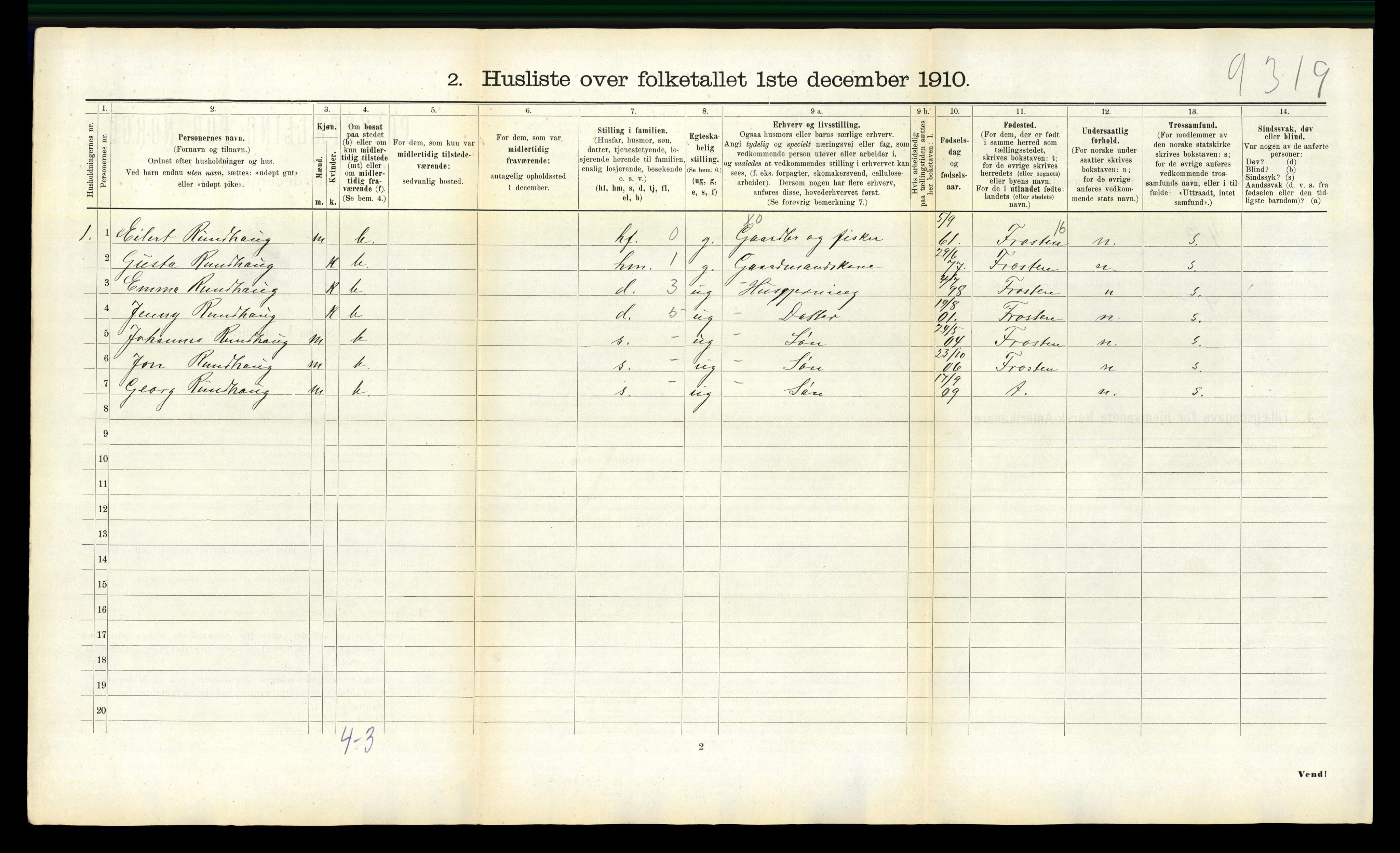 RA, 1910 census for Skogn, 1910, p. 1049