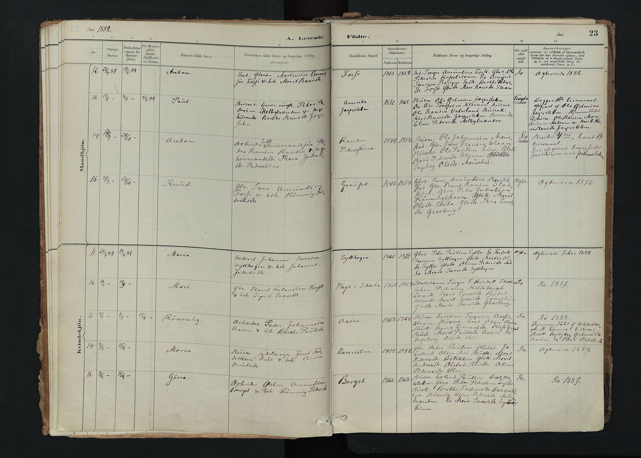 Nord-Fron prestekontor, AV/SAH-PREST-080/H/Ha/Haa/L0005: Parish register (official) no. 5, 1884-1914, p. 23