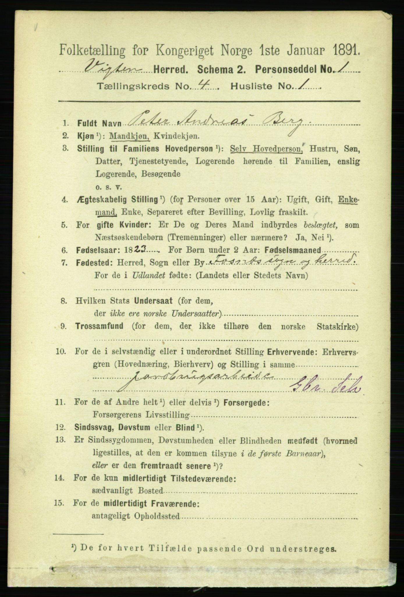 RA, 1891 census for 1750 Vikna, 1891, p. 2306