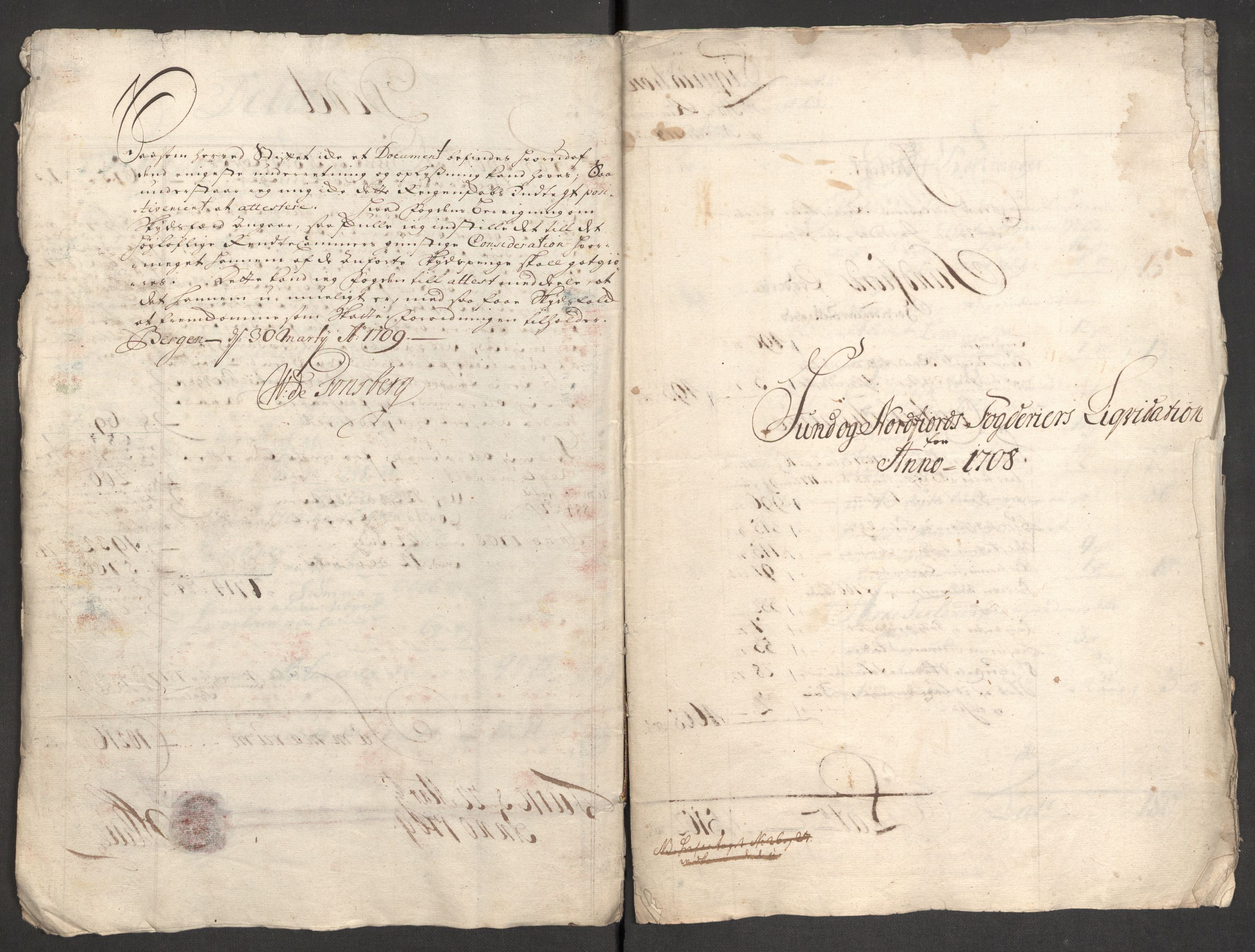 Rentekammeret inntil 1814, Reviderte regnskaper, Fogderegnskap, RA/EA-4092/R53/L3431: Fogderegnskap Sunn- og Nordfjord, 1708, p. 13