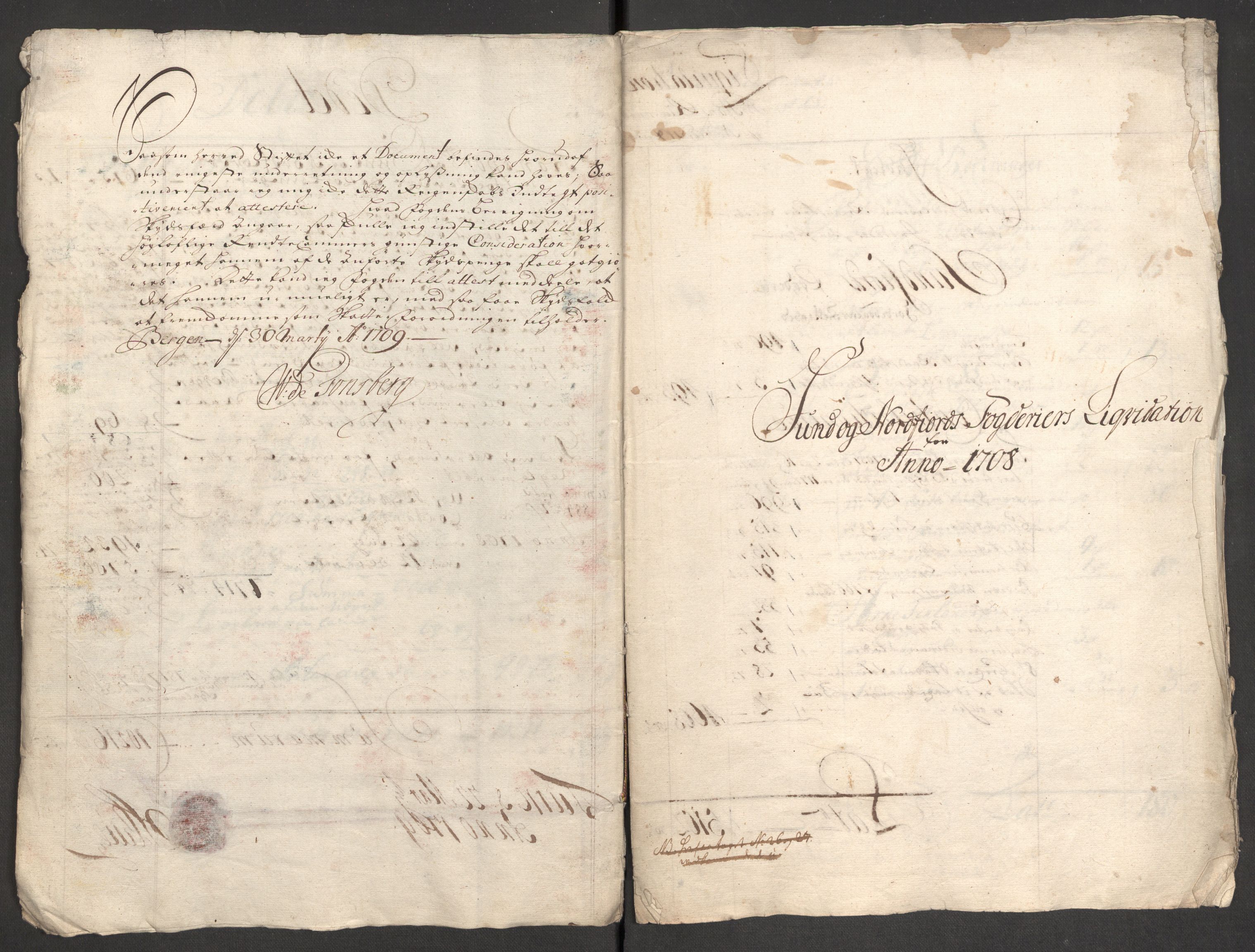 Rentekammeret inntil 1814, Reviderte regnskaper, Fogderegnskap, AV/RA-EA-4092/R53/L3431: Fogderegnskap Sunn- og Nordfjord, 1708, p. 13