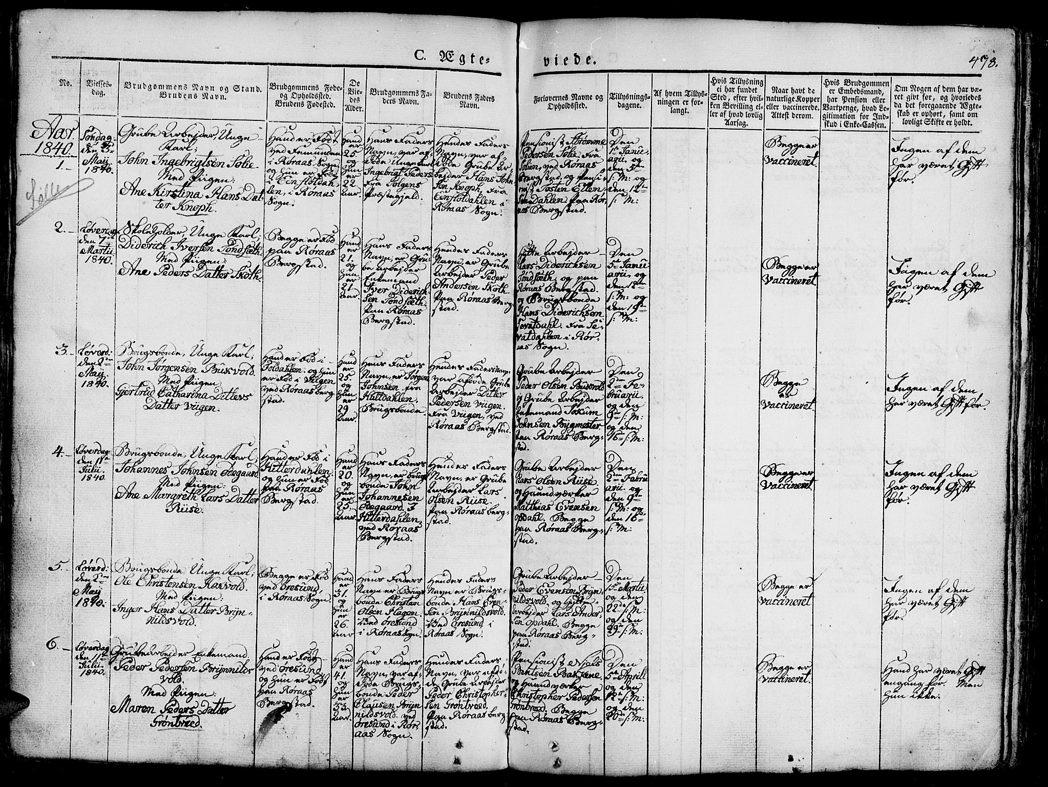 Ministerialprotokoller, klokkerbøker og fødselsregistre - Sør-Trøndelag, SAT/A-1456/681/L0939: Parish register (copy) no. 681C03, 1829-1855, p. 478