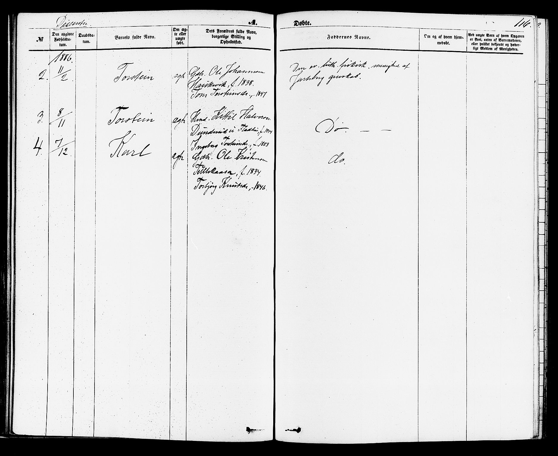 Sauherad kirkebøker, SAKO/A-298/F/Fa/L0008: Parish register (official) no. I 8, 1873-1886, p. 116