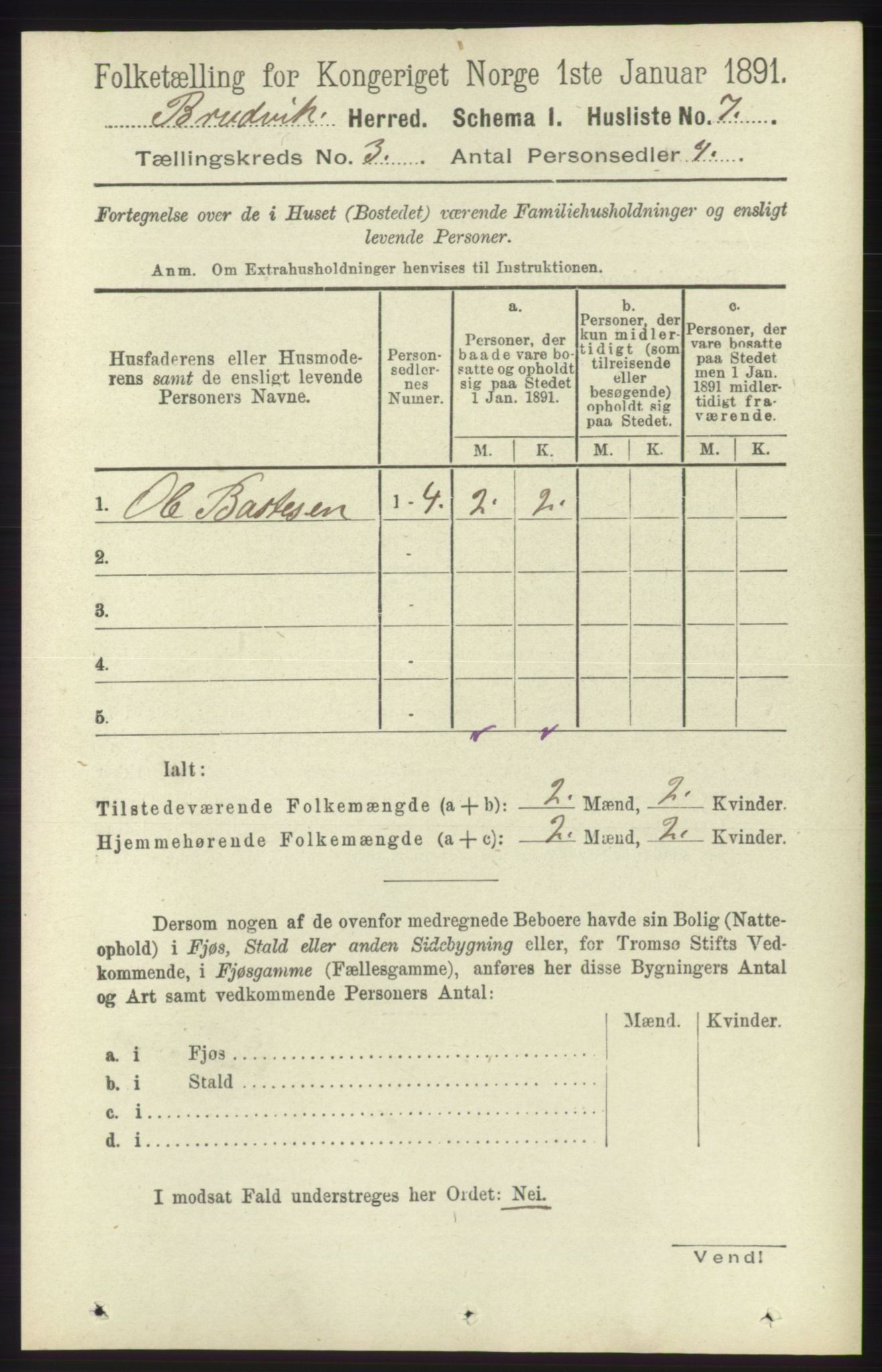 RA, 1891 census for 1251 Bruvik, 1891, p. 802