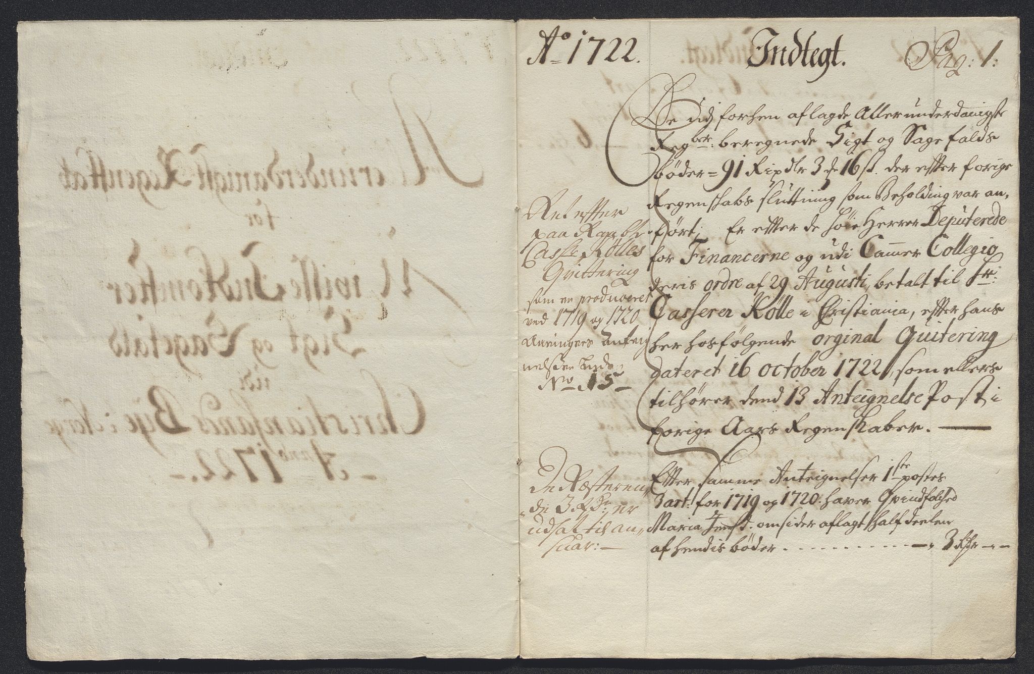 Rentekammeret inntil 1814, Reviderte regnskaper, Byregnskaper, AV/RA-EA-4066/R/Rm/L0286: [M19] Sikt og sakefall, 1719-1727, p. 82