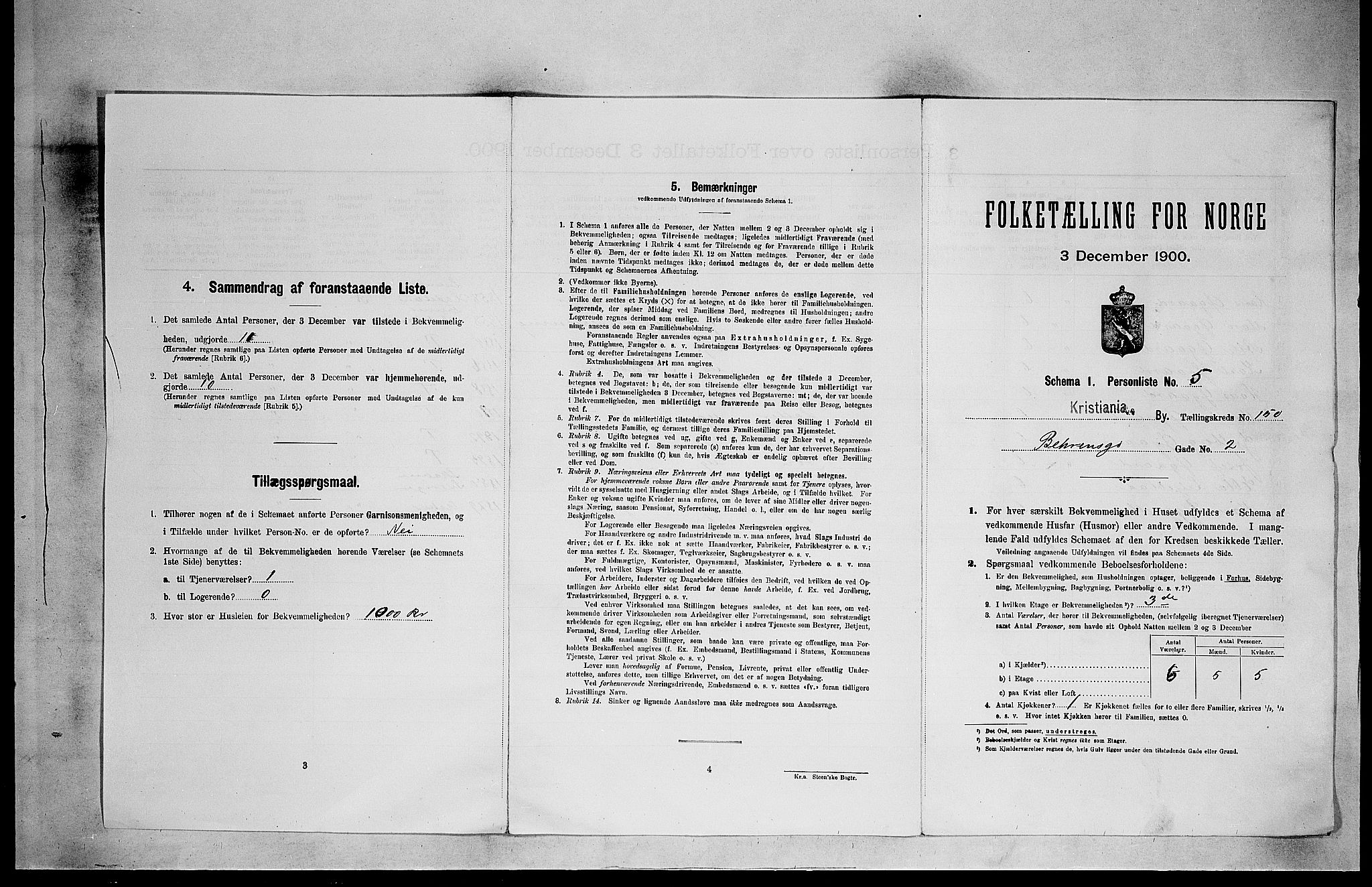 SAO, 1900 census for Kristiania, 1900, p. 3679