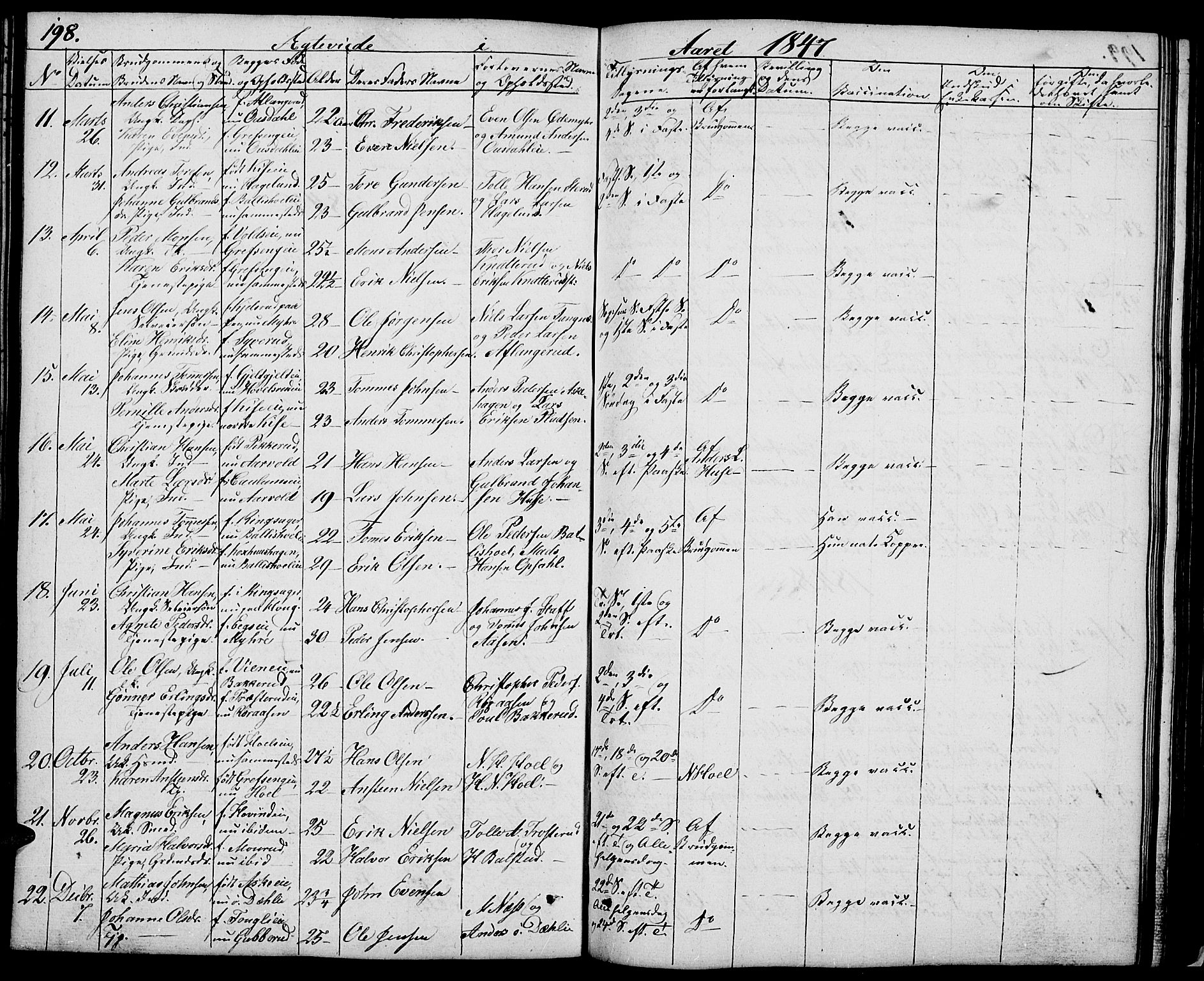 Nes prestekontor, Hedmark, SAH/PREST-020/L/La/L0004: Parish register (copy) no. 4, 1832-1861, p. 198