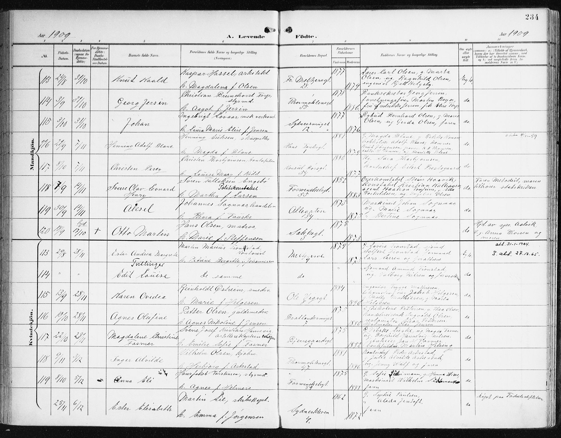 Johanneskirken sokneprestembete, AV/SAB-A-76001/H/Haa/L0002: Parish register (official) no. A 2, 1900-1912, p. 234