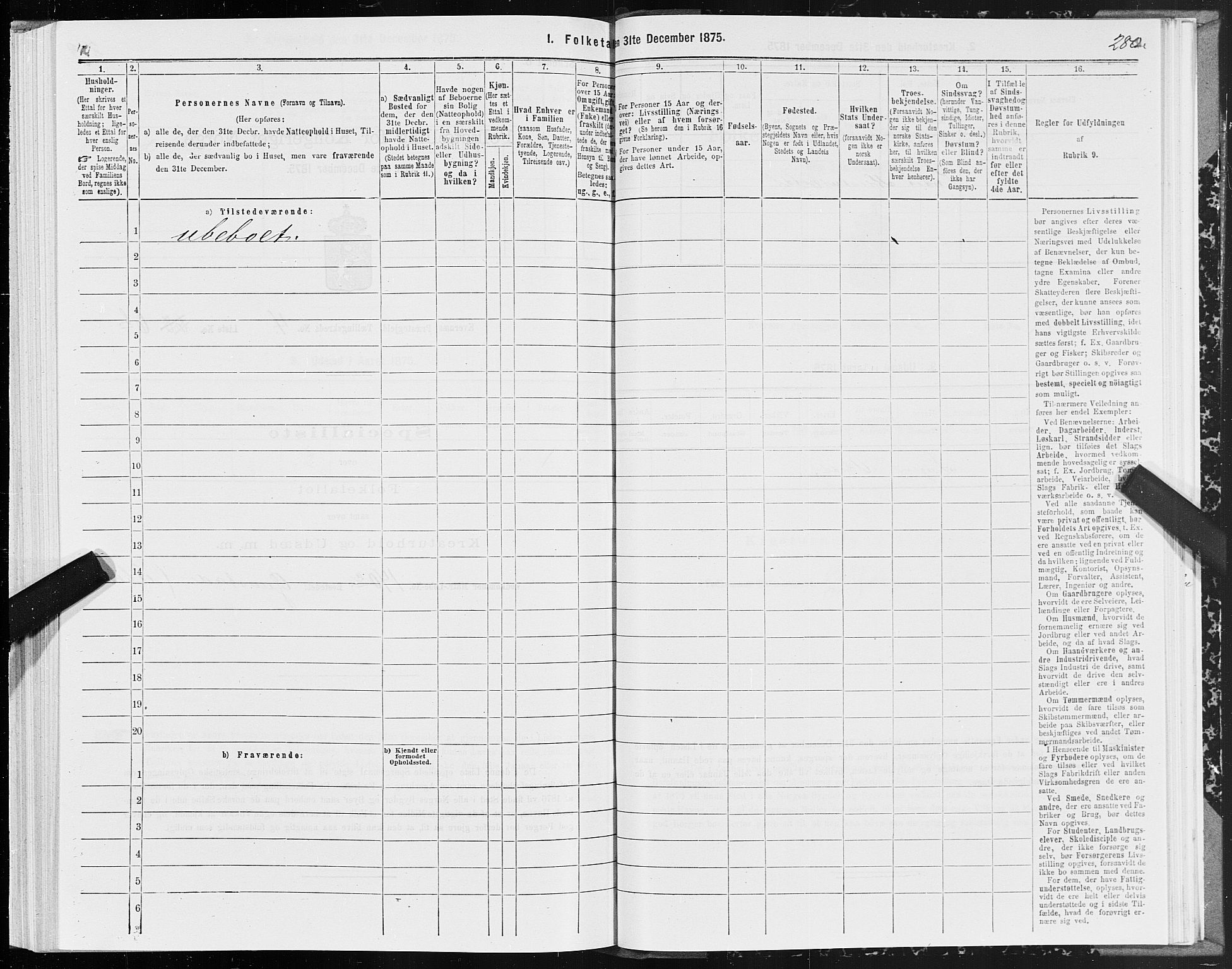 SAT, 1875 census for 1553P Kvernes, 1875, p. 2280