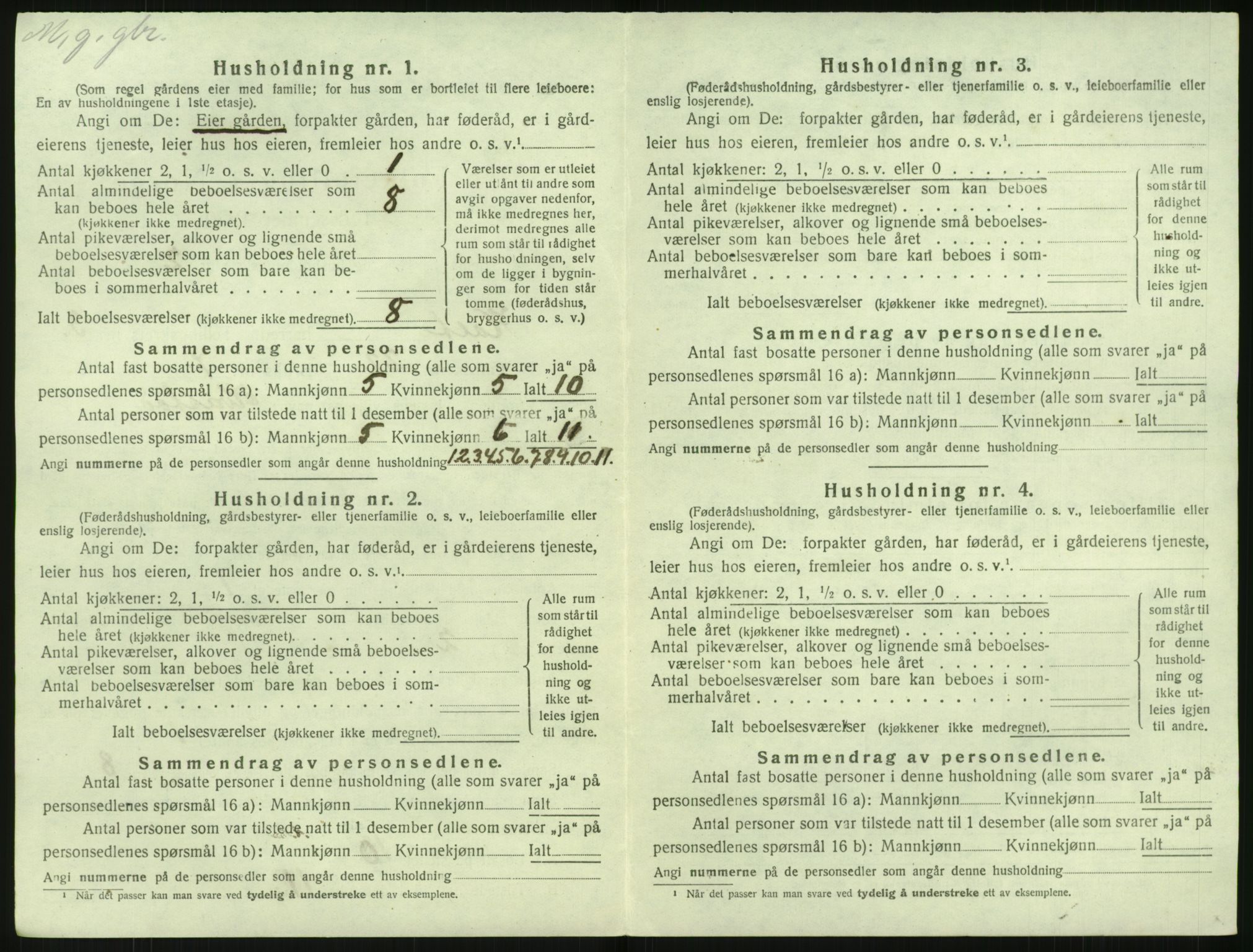 SAK, 1920 census for Holt, 1920, p. 239