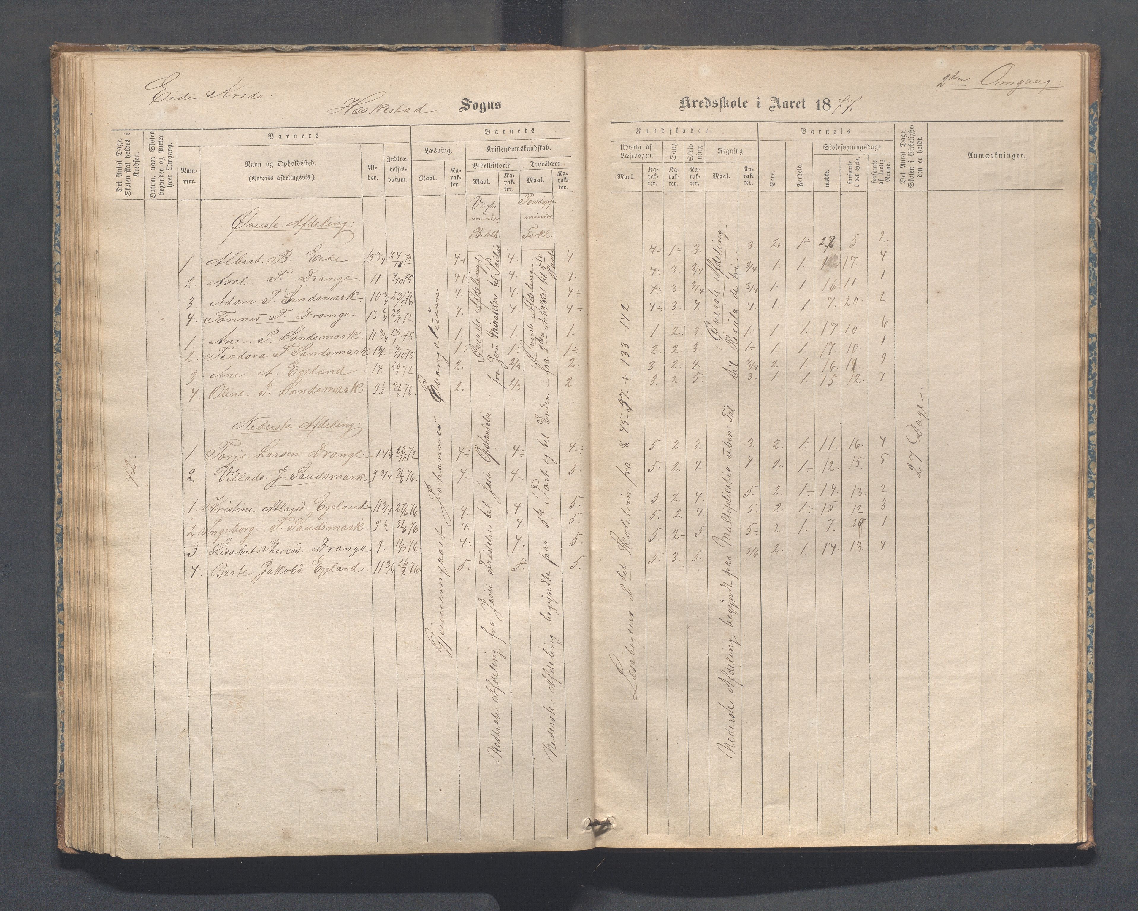 Heskestad kommune - Refsland skolekrets, IKAR/K-101746/H/L0001: Skoleprotokoll - Refsland og Eide, 1870-1892, p. 64