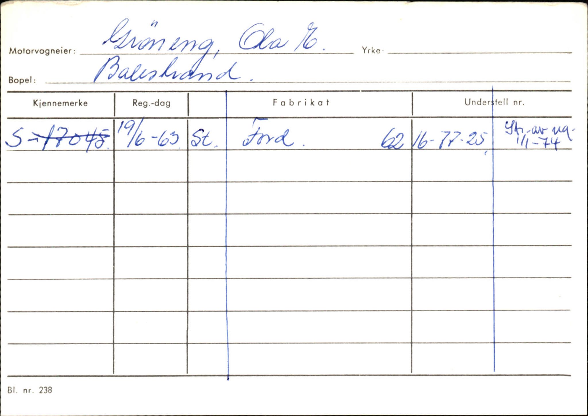 Statens vegvesen, Sogn og Fjordane vegkontor, AV/SAB-A-5301/4/F/L0132: Eigarregister Askvoll A-Å. Balestrand A-Å, 1945-1975, p. 1777