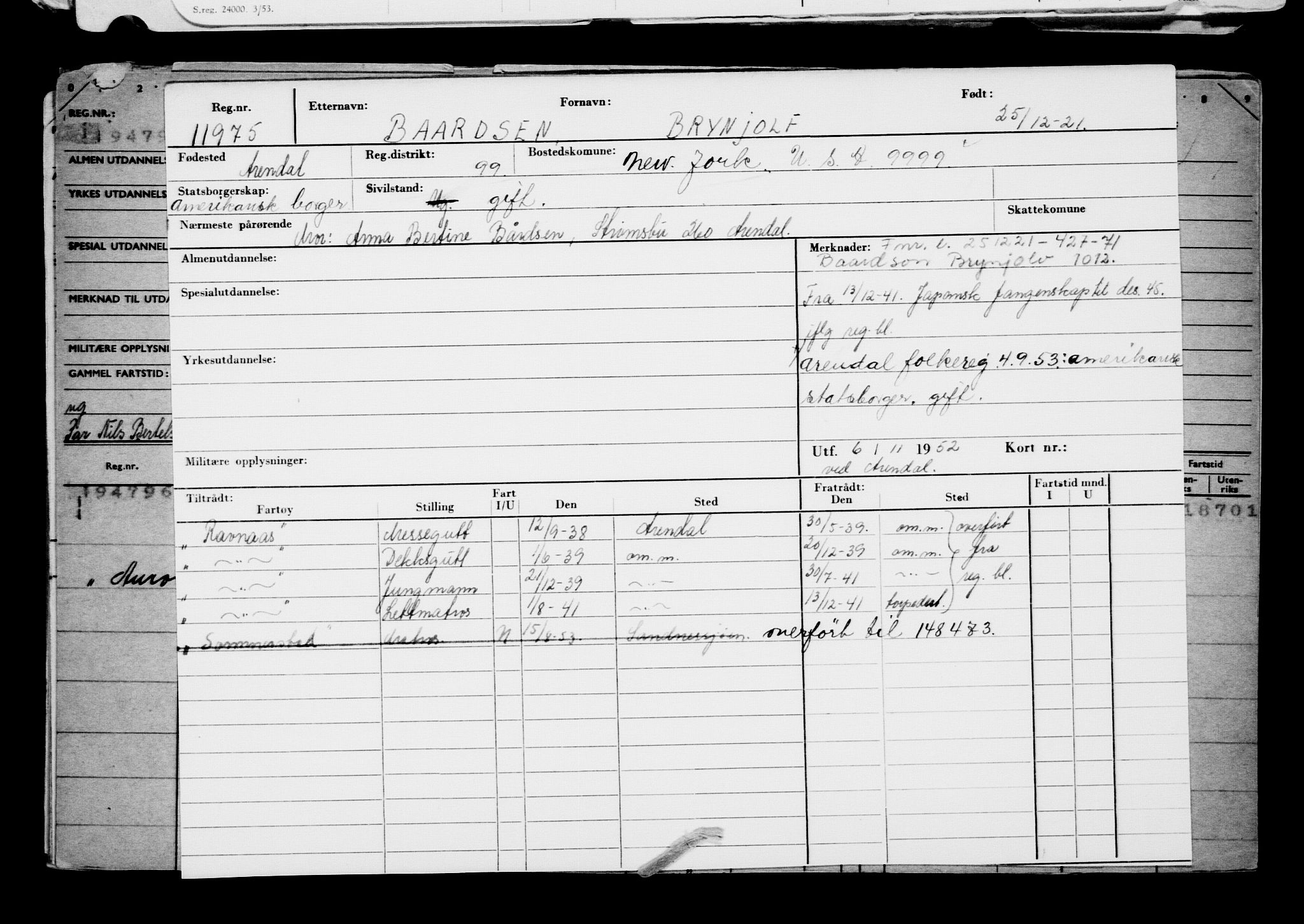 Direktoratet for sjømenn, AV/RA-S-3545/G/Gb/L0201: Hovedkort, 1921-1922, p. 280