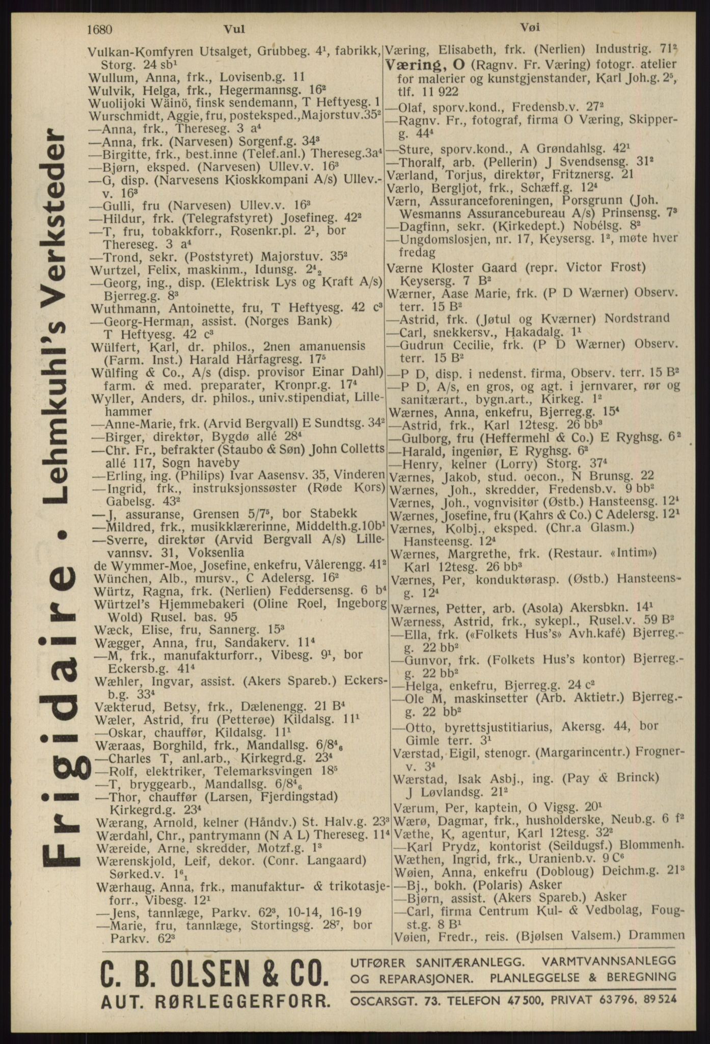 Kristiania/Oslo adressebok, PUBL/-, 1939, p. 1680