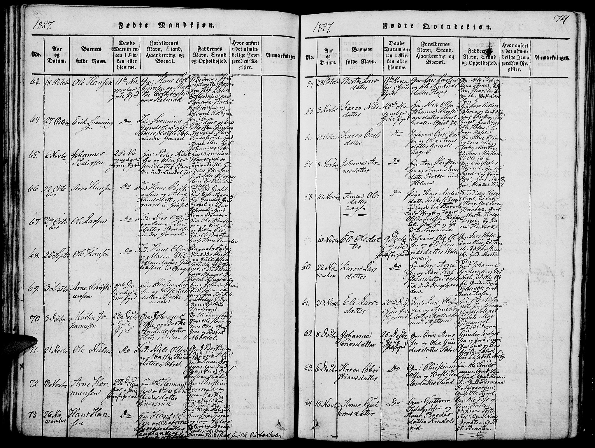 Grue prestekontor, AV/SAH-PREST-036/H/Ha/Hab/L0002: Parish register (copy) no. 2, 1815-1841, p. 74