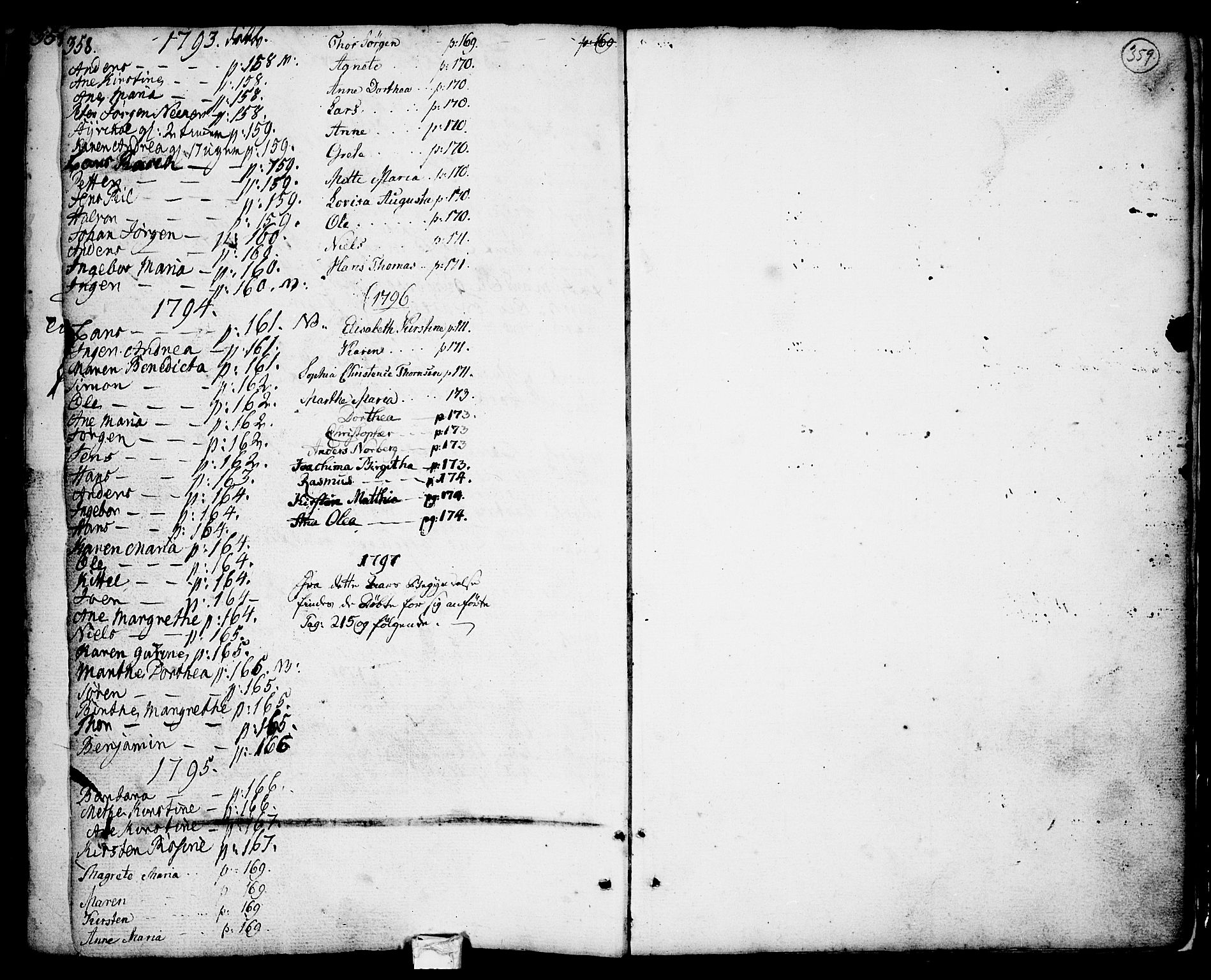 Porsgrunn kirkebøker , AV/SAKO-A-104/F/Fa/L0001: Parish register (official) no. 1, 1764-1814, p. 358-359