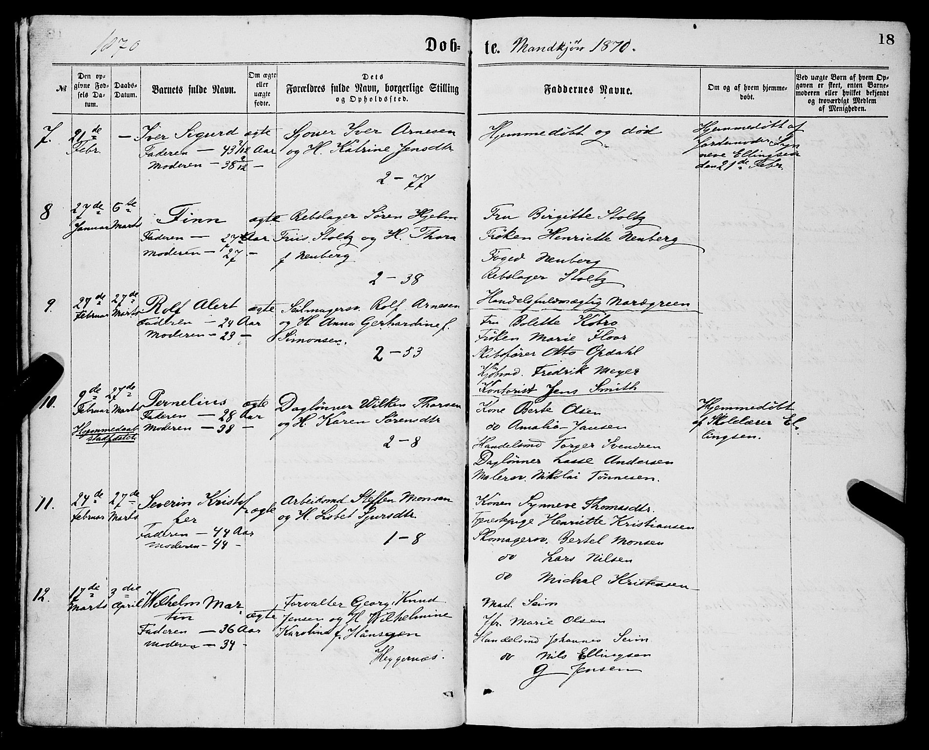 Sandviken Sokneprestembete, AV/SAB-A-77601/H/Ha/L0001: Parish register (official) no. A 1, 1867-1877, p. 18