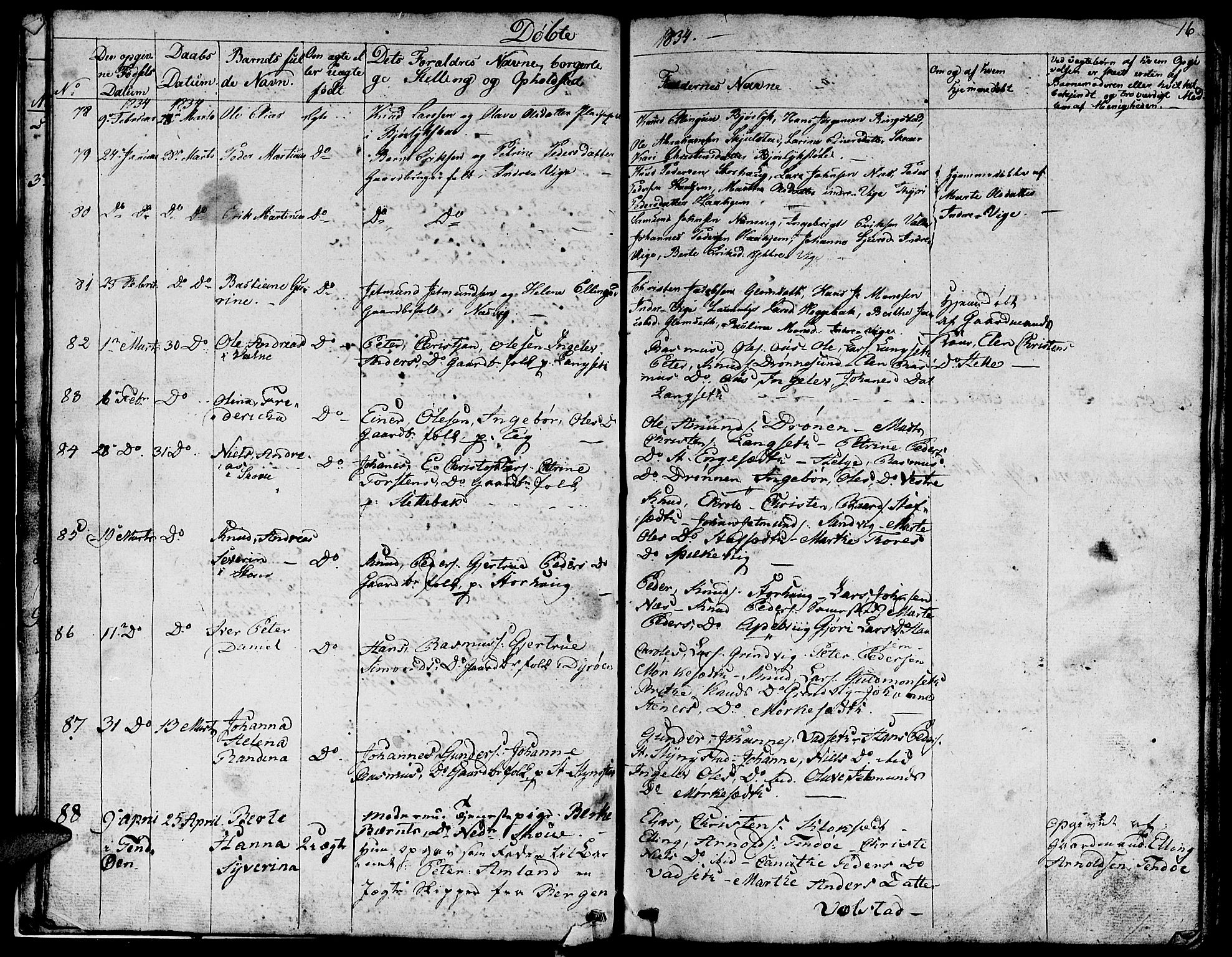 Ministerialprotokoller, klokkerbøker og fødselsregistre - Møre og Romsdal, AV/SAT-A-1454/524/L0361: Parish register (copy) no. 524C02, 1831-1840, p. 16