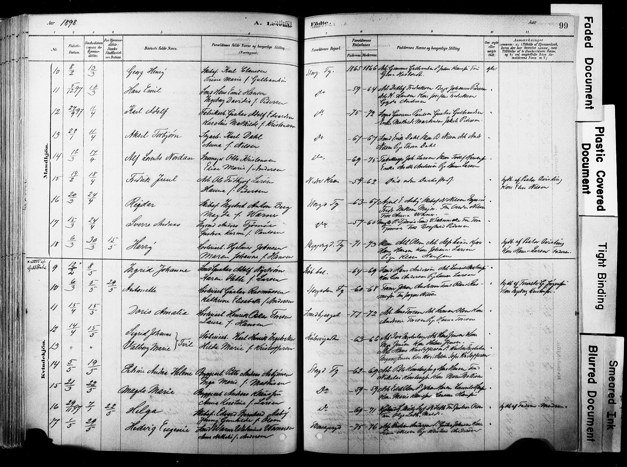 Strømsø kirkebøker, SAKO/A-246/F/Fb/L0006: Parish register (official) no. II 6, 1879-1910, p. 99
