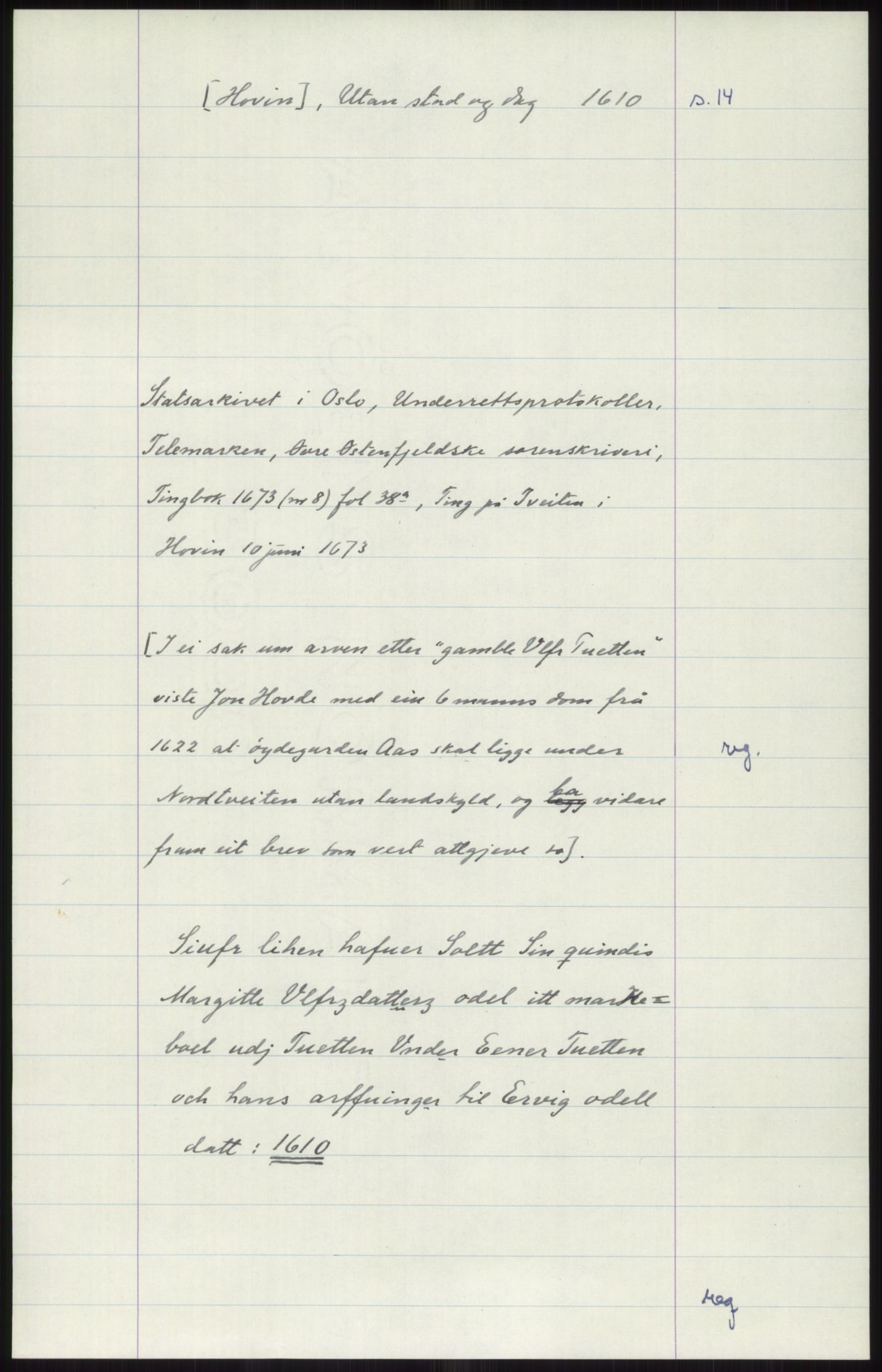 Samlinger til kildeutgivelse, Diplomavskriftsamlingen, AV/RA-EA-4053/H/Ha, p. 3087