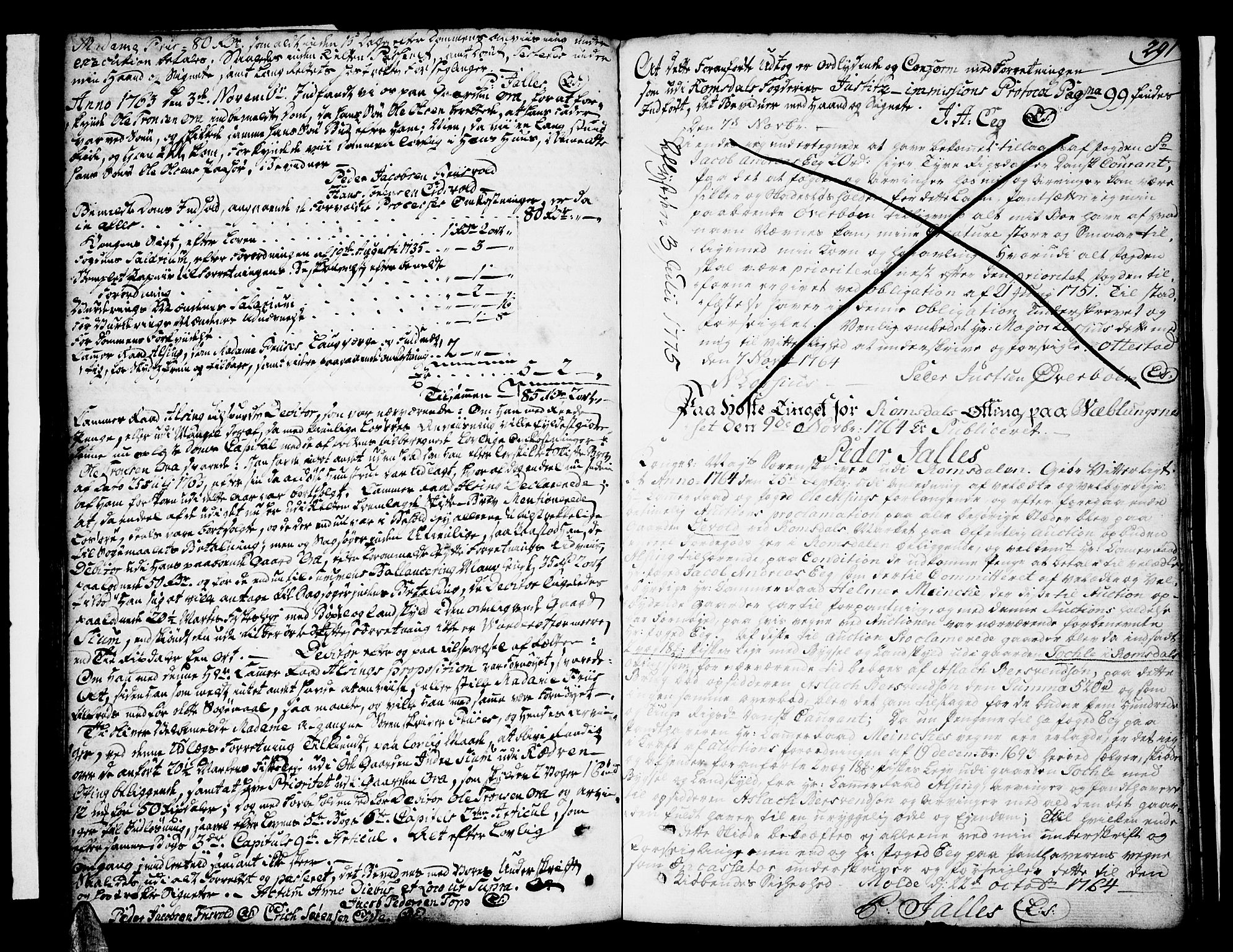 Romsdal sorenskriveri, SAT/A-4149/1/2/2C/L0003: Mortgage book no. 3, 1747-1767, p. 291