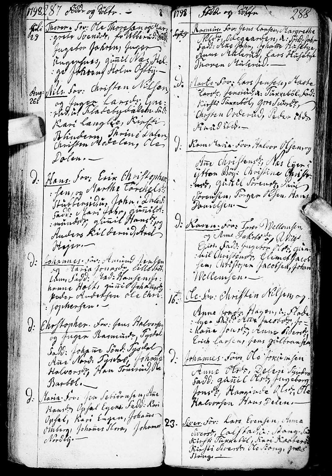 Enebakk prestekontor Kirkebøker, AV/SAO-A-10171c/F/Fa/L0002: Parish register (official) no. I 2, 1755-1806, p. 287-288