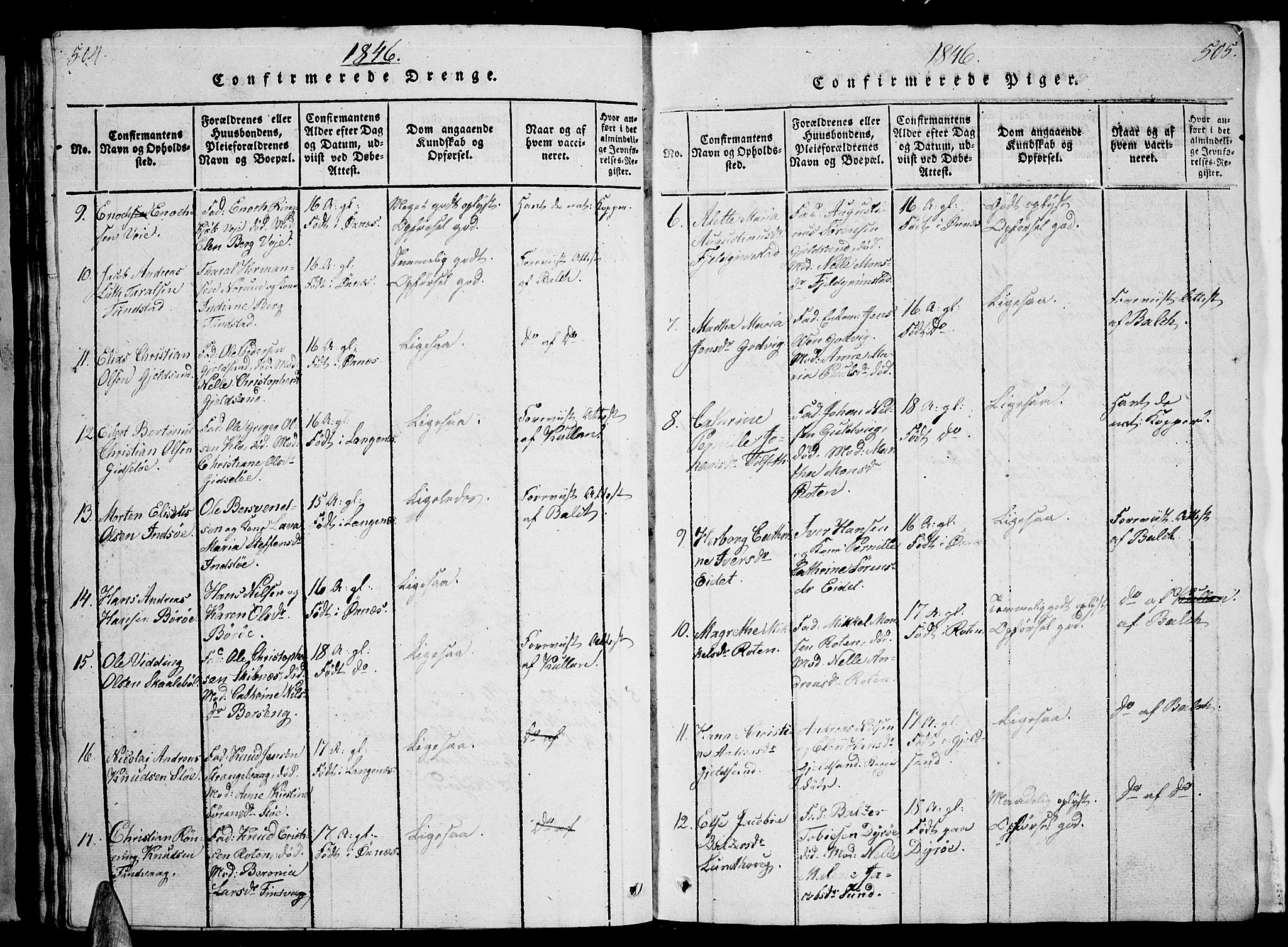 Ministerialprotokoller, klokkerbøker og fødselsregistre - Nordland, AV/SAT-A-1459/893/L1346: Parish register (copy) no. 893C01, 1820-1858, p. 504-505