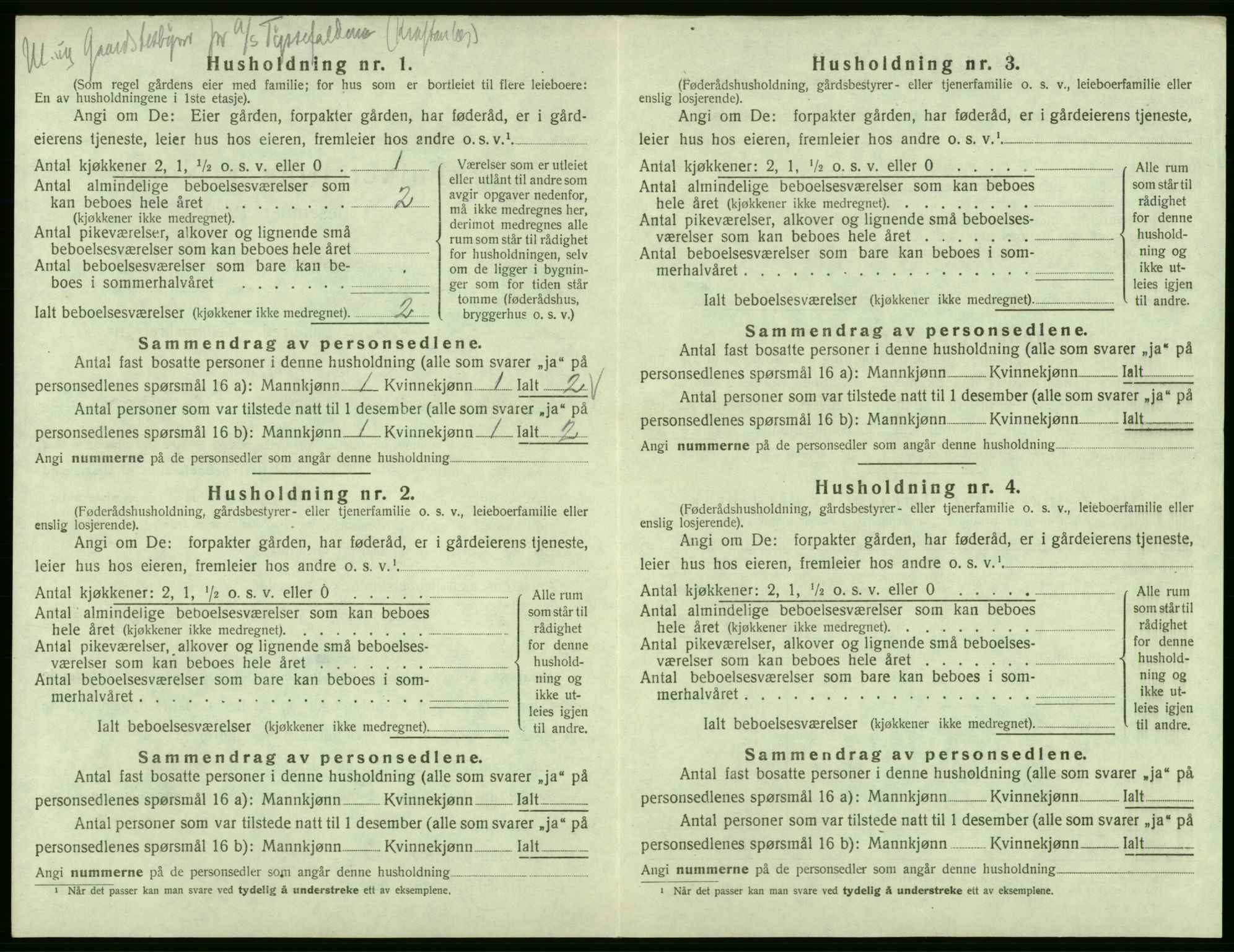 SAB, 1920 census for Odda, 1920, p. 1102