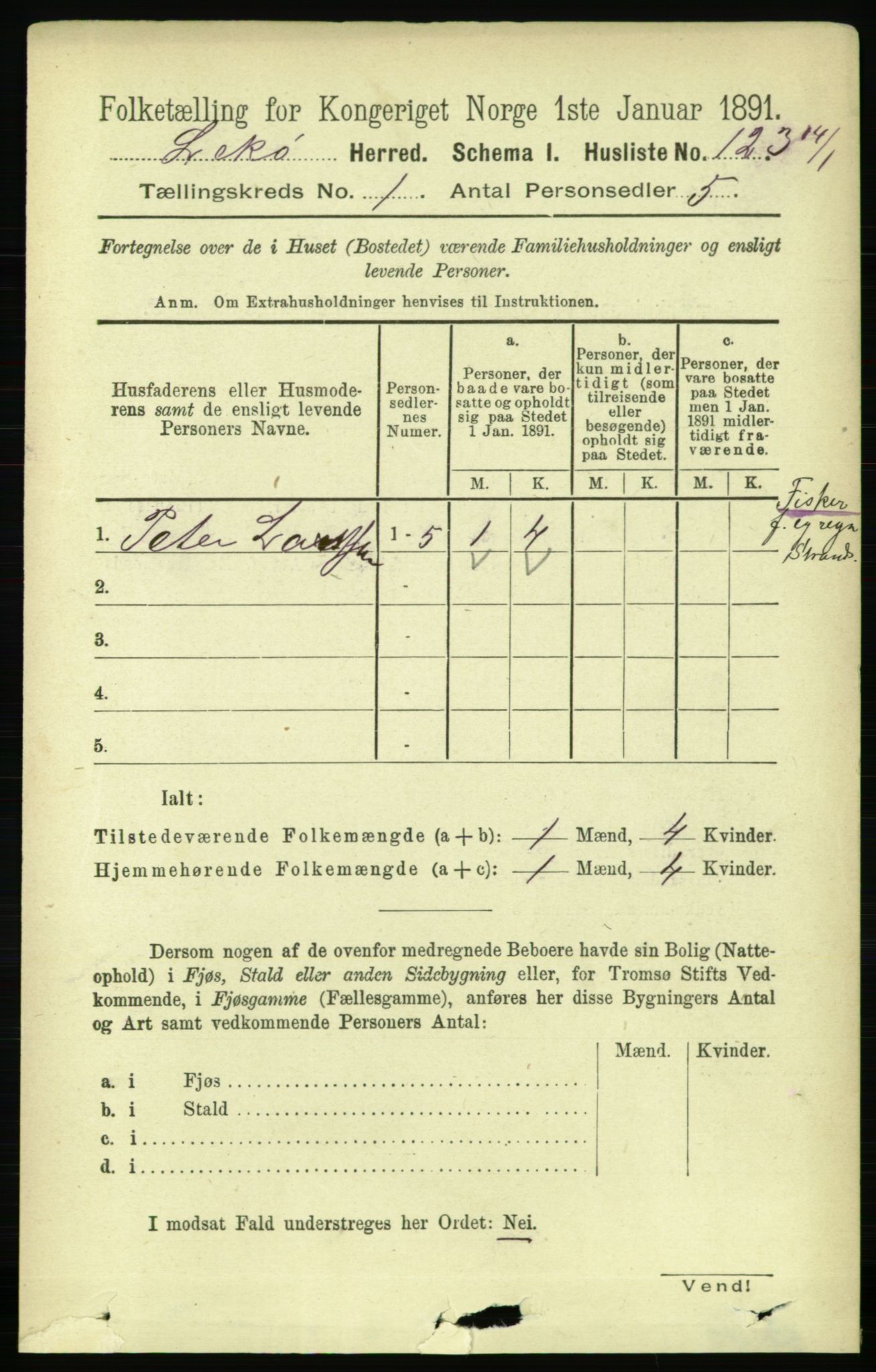 RA, 1891 census for 1755 Leka, 1891, p. 143