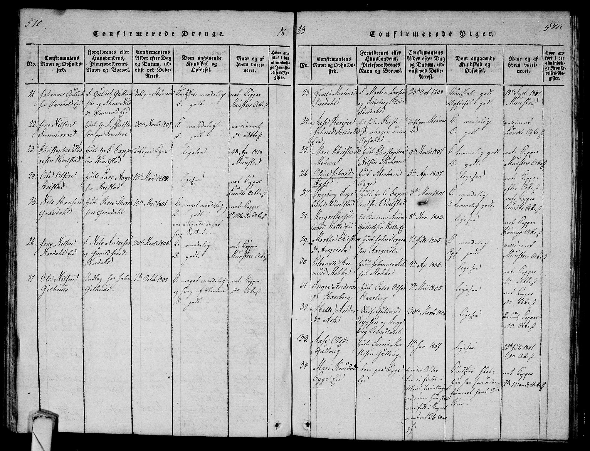 Lier kirkebøker, AV/SAKO-A-230/G/Ga/L0001: Parish register (copy) no. I 1, 1813-1824, p. 570-571