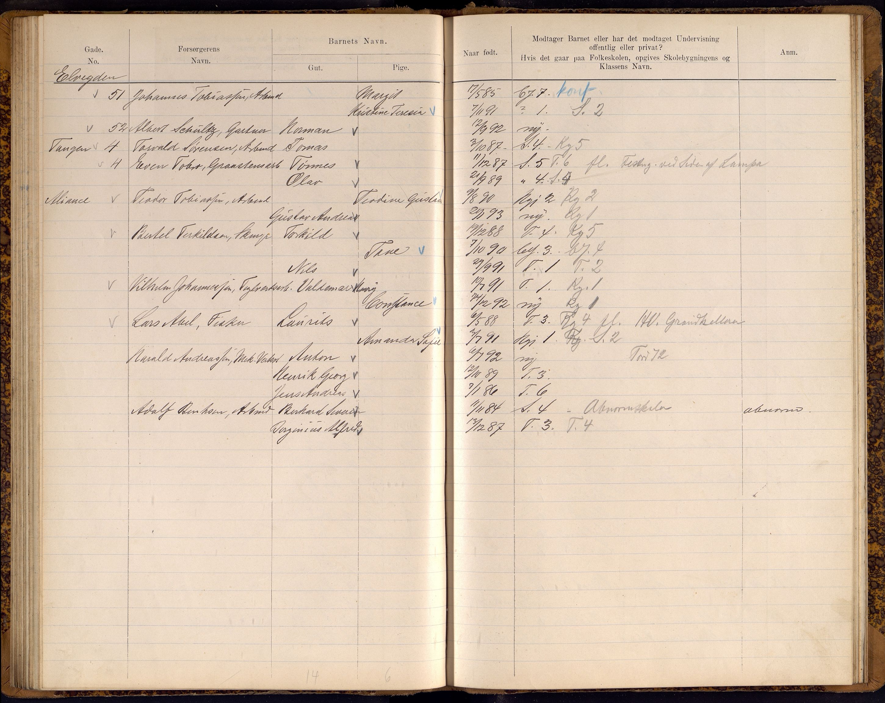 Kristiansand By - Skolekommisjonen/ -Styret, ARKSOR/1001KG510/J/Jb/L0009: Barnetelling, 1899