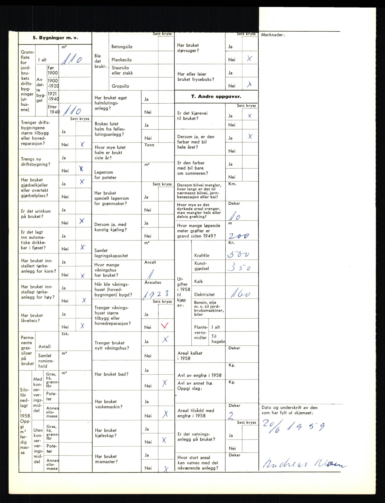 Statistisk sentralbyrå, Næringsøkonomiske emner, Jordbruk, skogbruk, jakt, fiske og fangst, AV/RA-S-2234/G/Gd/L0656: Troms: 1924 Målselv (kl. 0-3) og 1925 Sørreisa, 1959, p. 1793