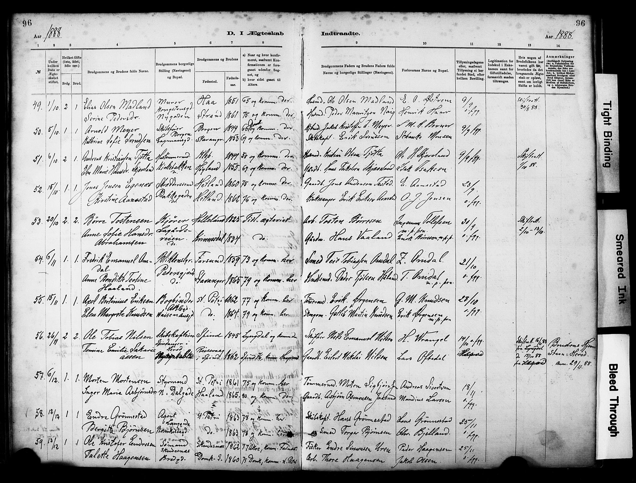 St. Petri sokneprestkontor, AV/SAST-A-101813/001/30/30BA/L0018: Parish register (official) no. A 19, 1879-1900, p. 96