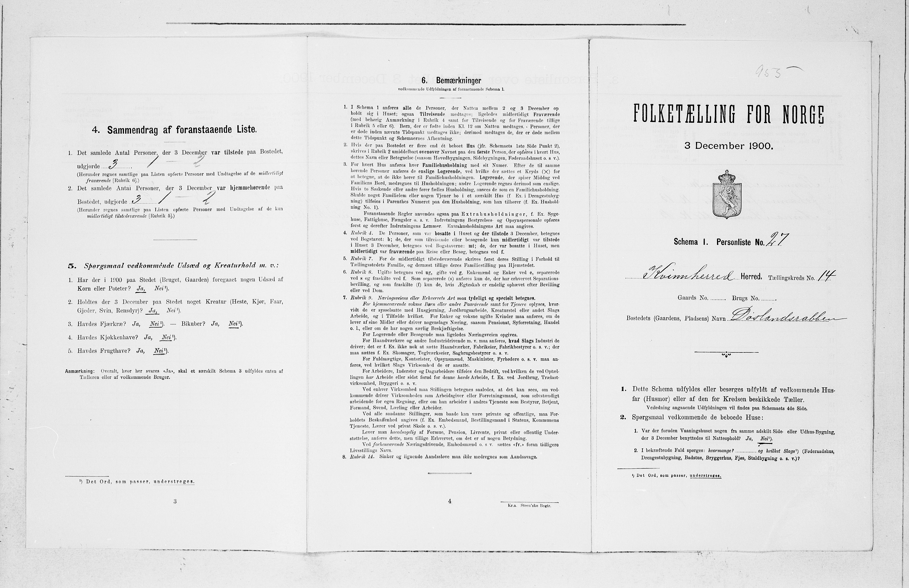 SAB, 1900 census for Kvinnherad, 1900, p. 1245